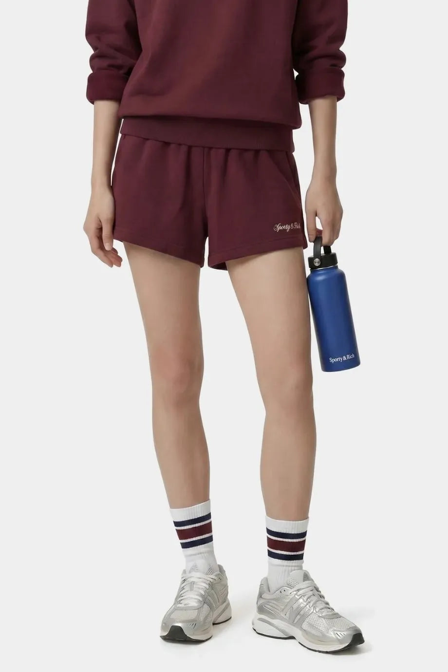 Syracuse Embroidered Disco Cotton Shorts in Red