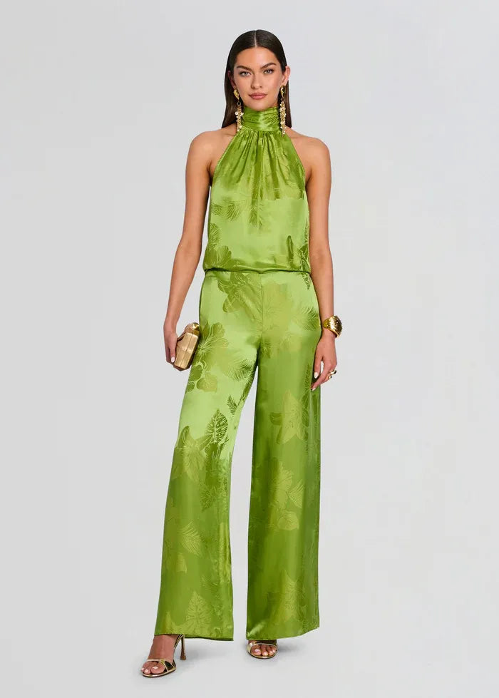 Martana Kiwi Tropical Sleeveless Top in Green