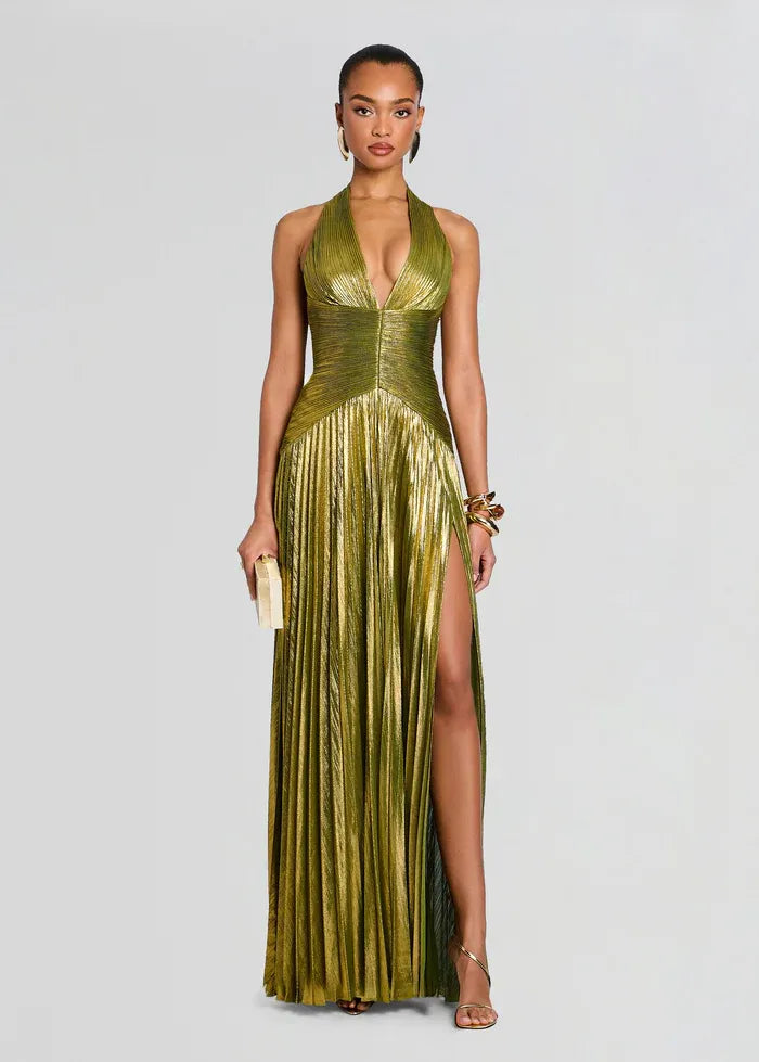 Elanil Sleeveless Evening Dress in Green
