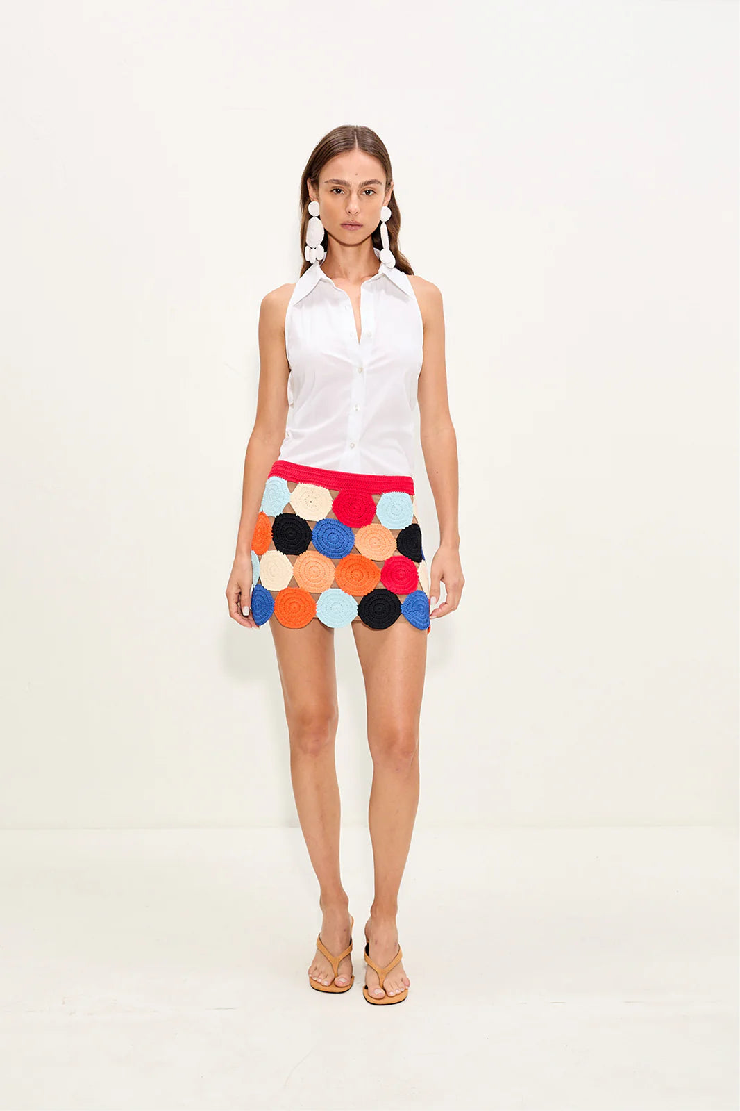 Beep Beep Crochet Mini Skirt in Red