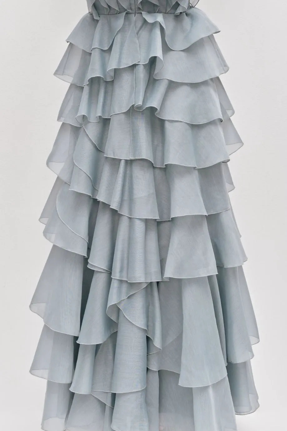 Cleo Ruffles Sleeveless Maxi Dress in Blue