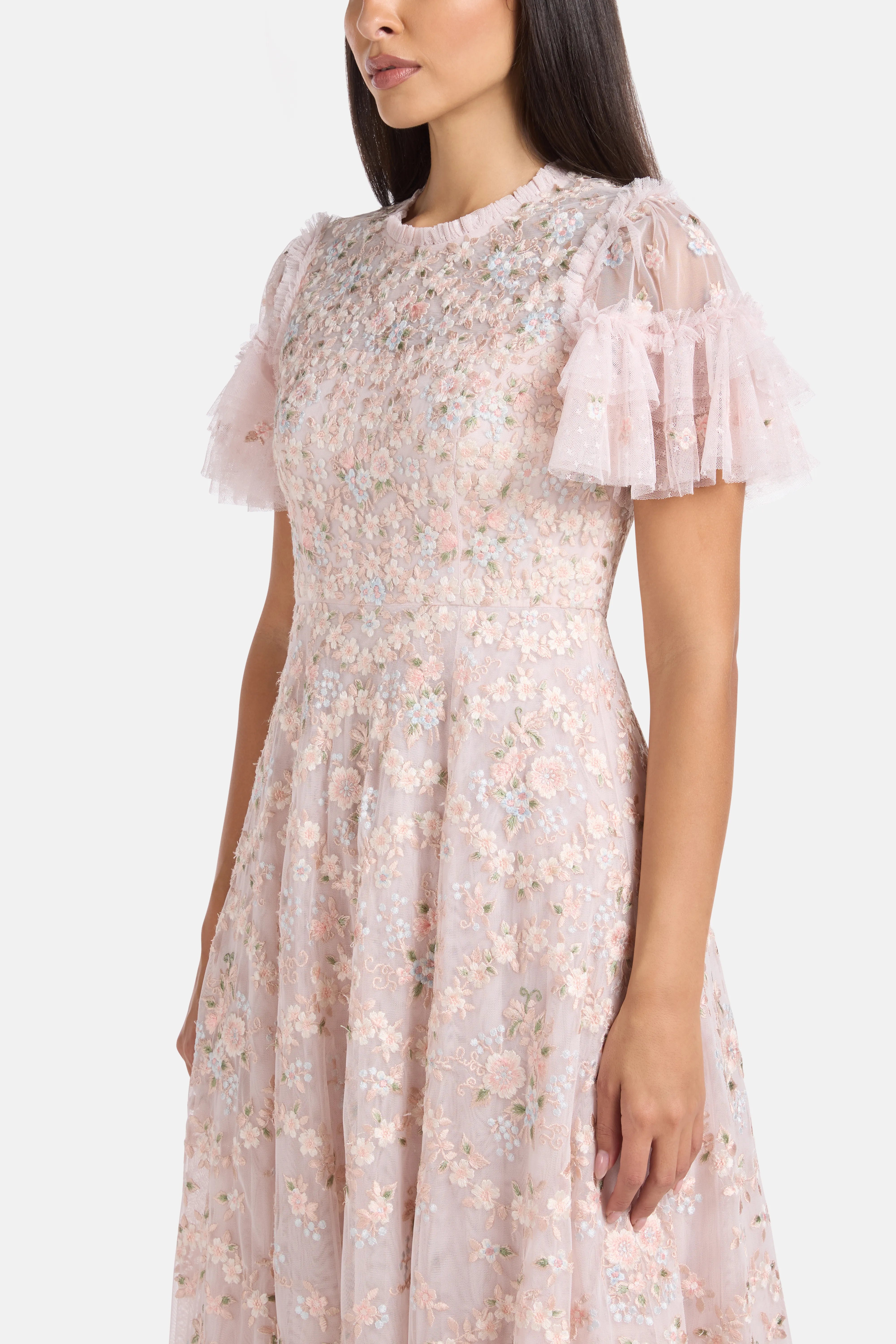 Floral Waltz Evening Dress in Pink