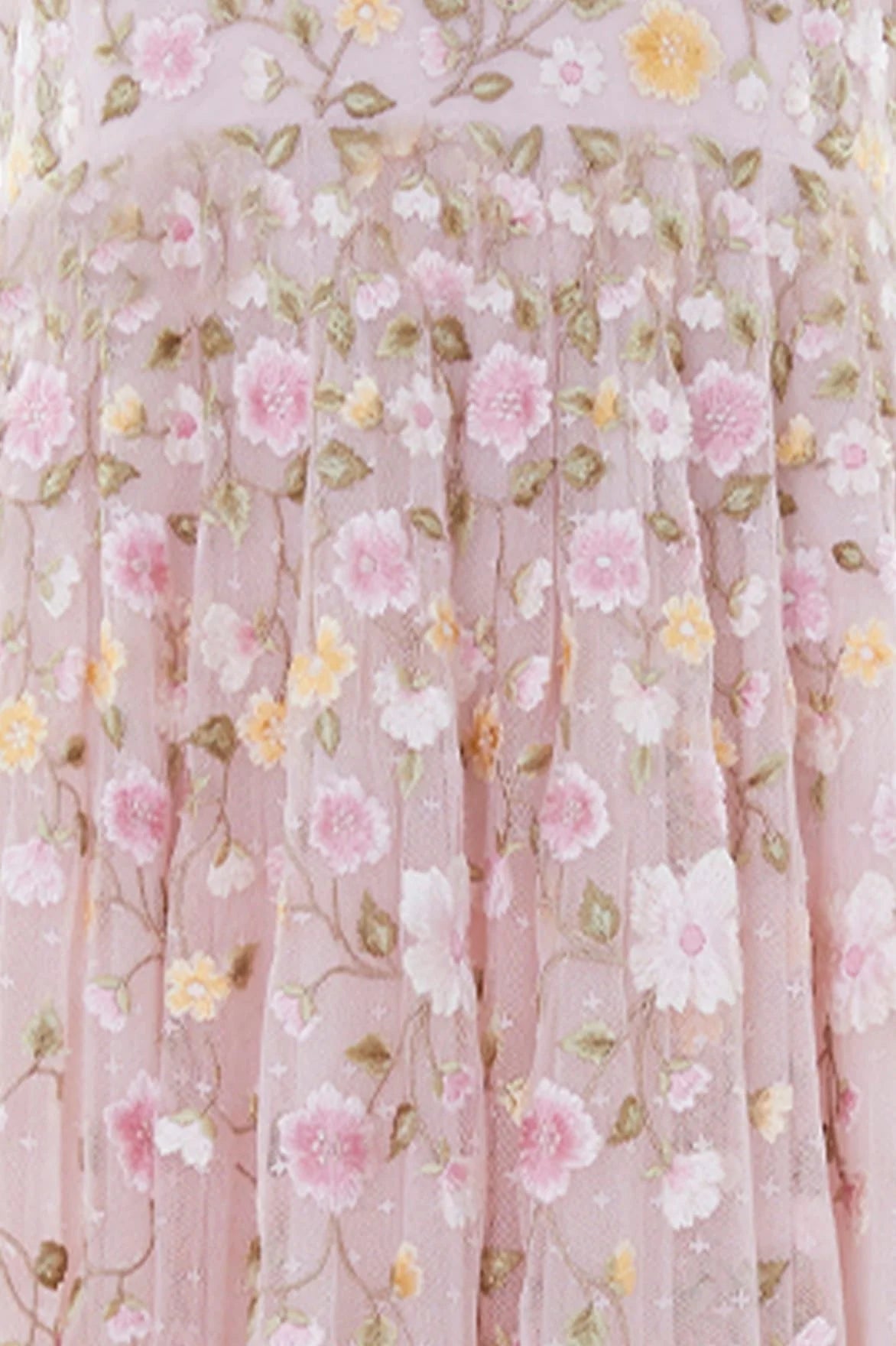Trailing Roses Halter Neck Sleeveless Floral Evening Dress in Pink