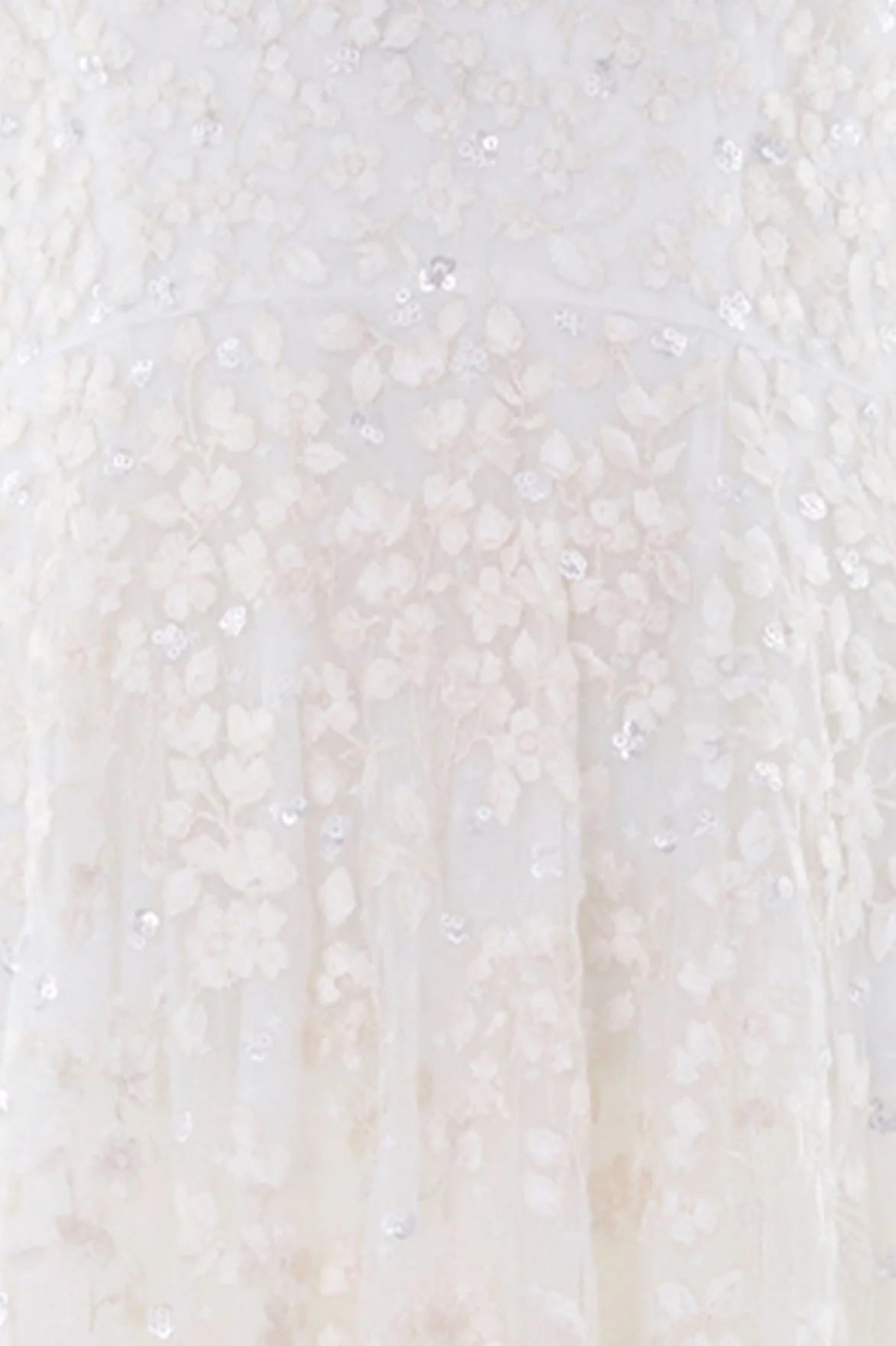 Versailles Ditsy Cape Floral Sequins Evening Dress in White