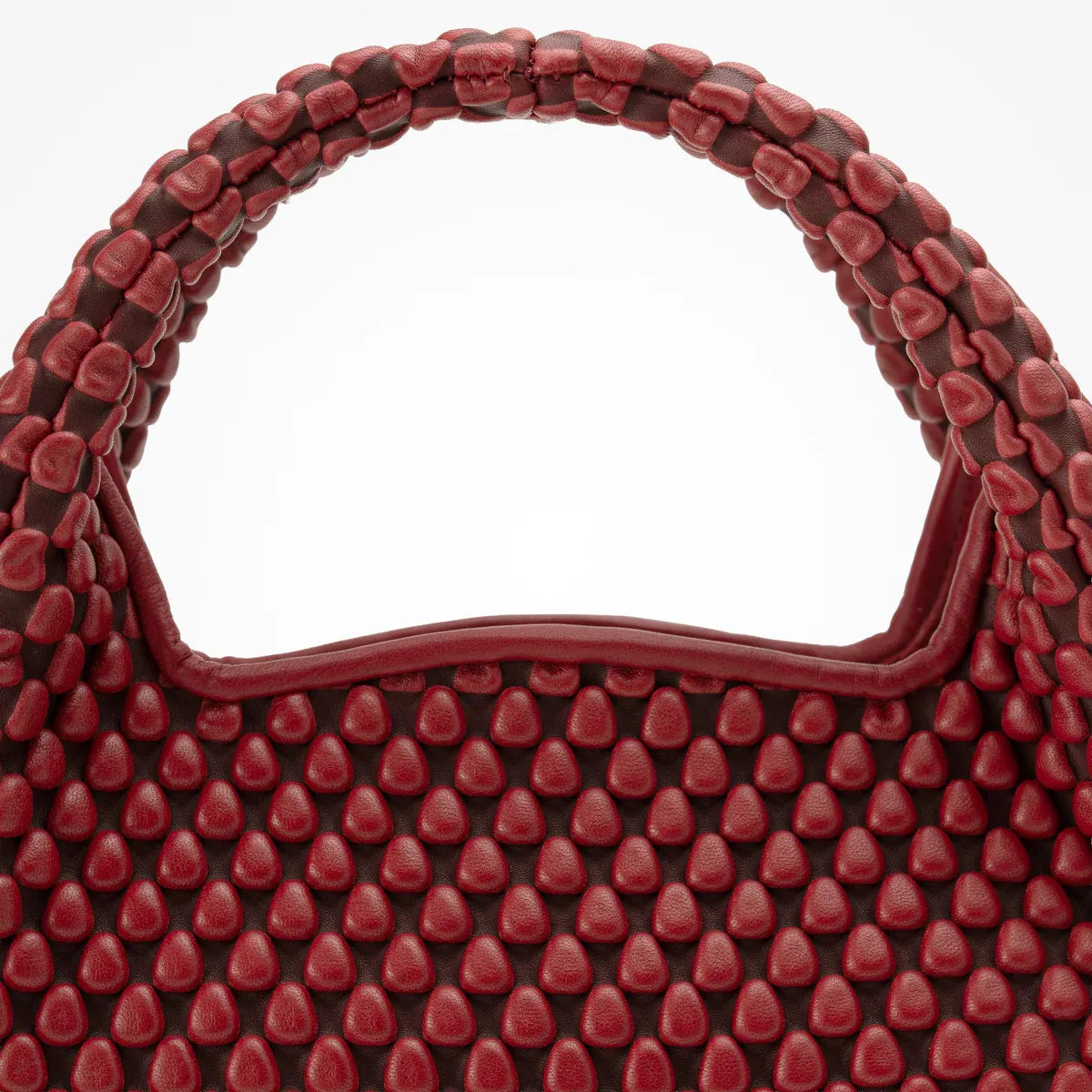 Figaro Nappa Classic Red Bubble Top Handle Bag in Red