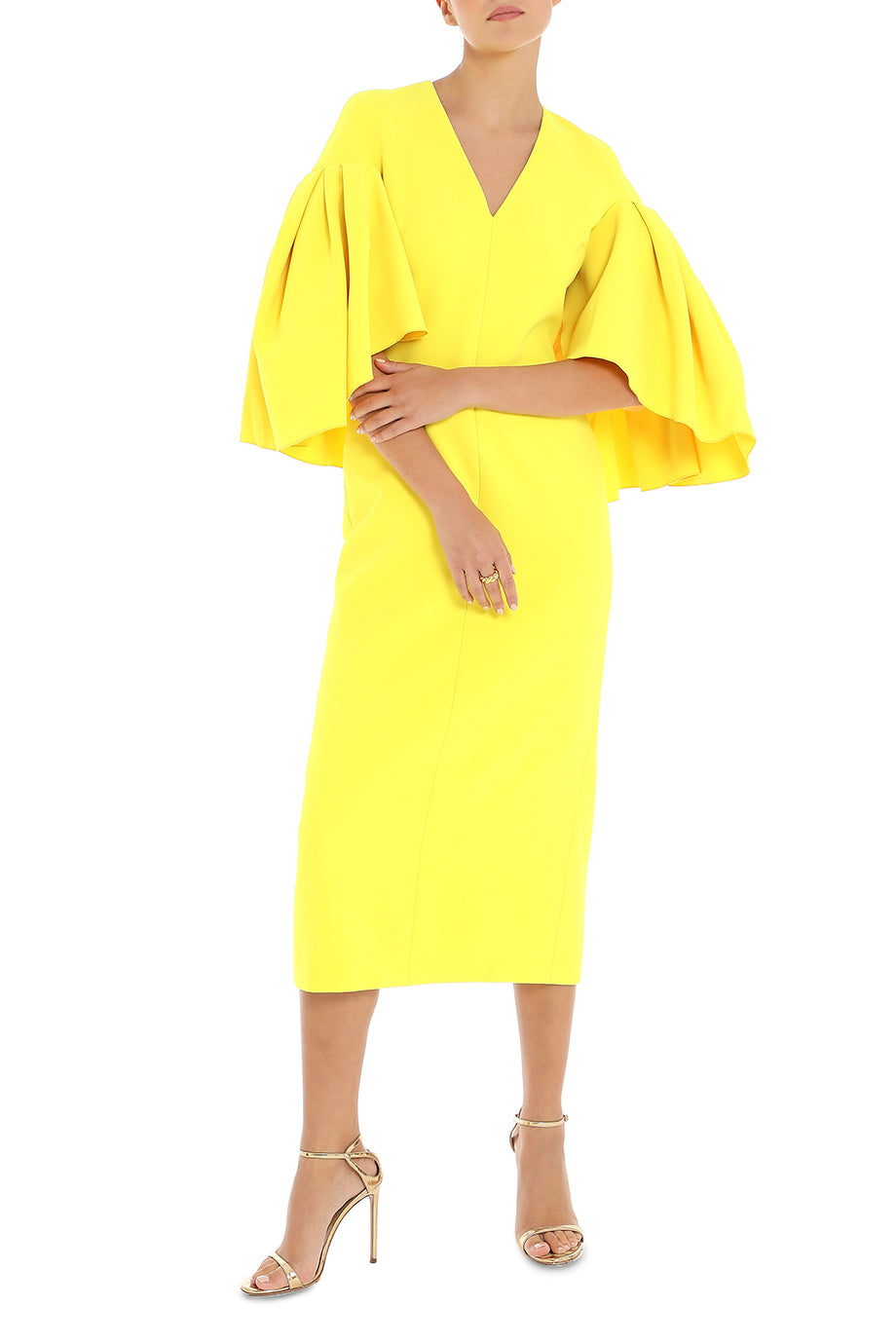 Sarien Bell-Sleeve Midi Dress