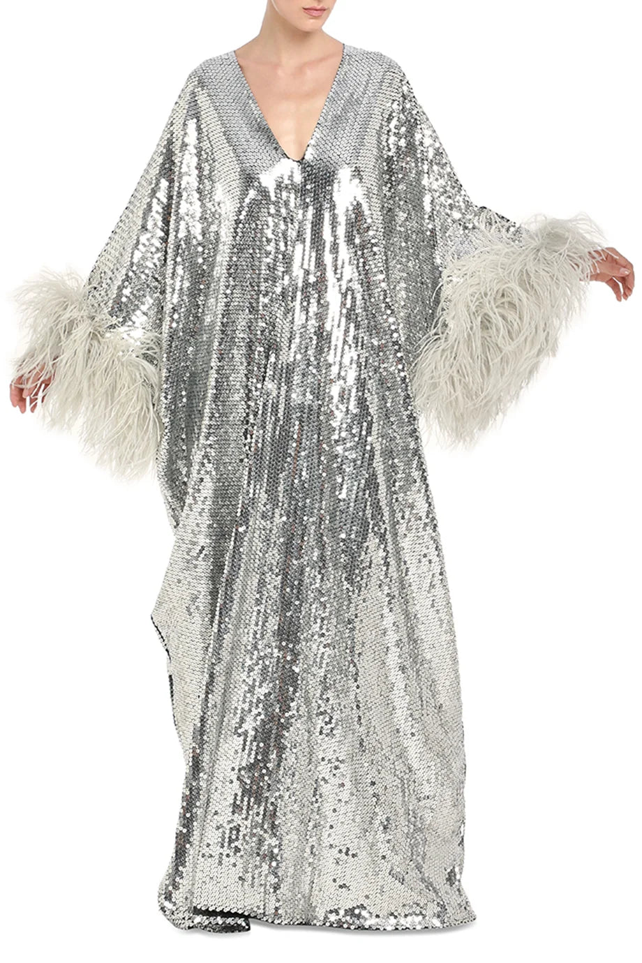 Gala Disco Feather Kaftan