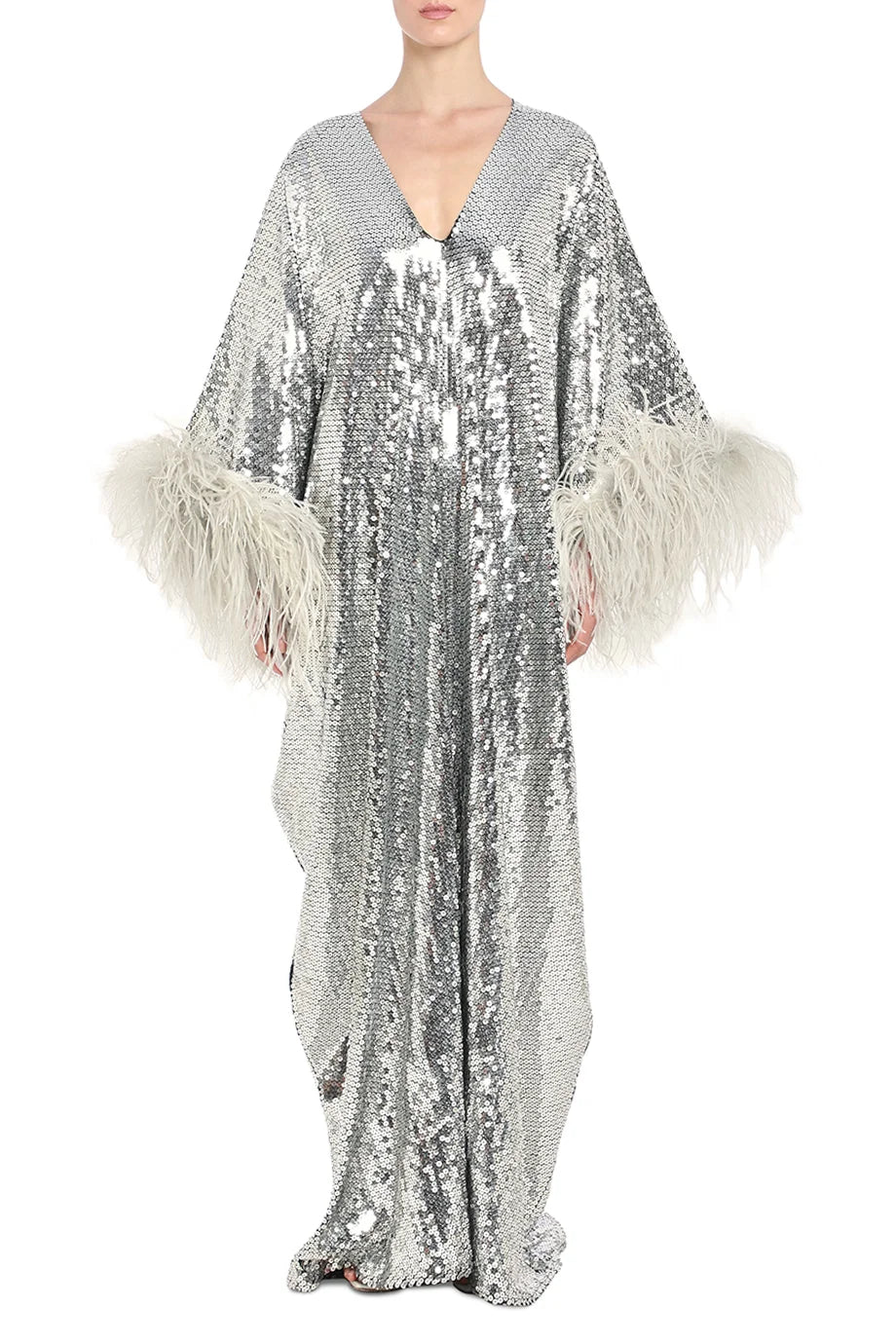 Gala Disco Feather Kaftan