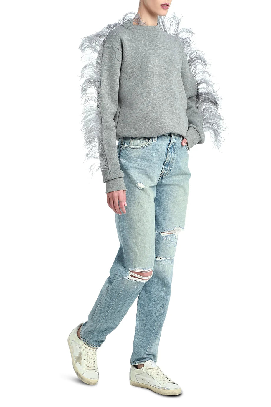 Ostrich Feather Sweatshirt