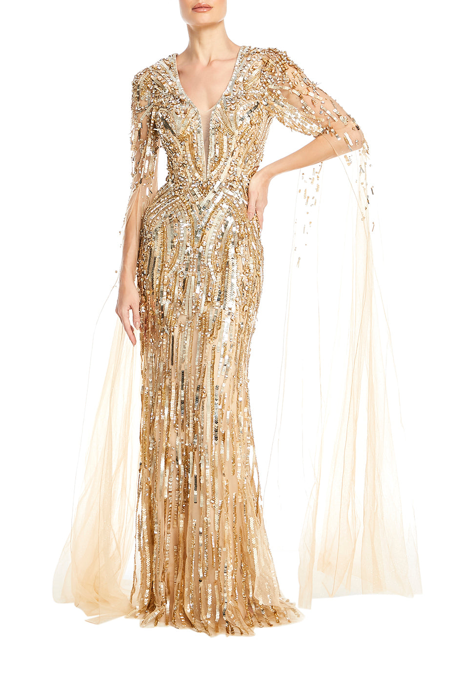 Planelto Sequin Embellished Evening Maxi Gown