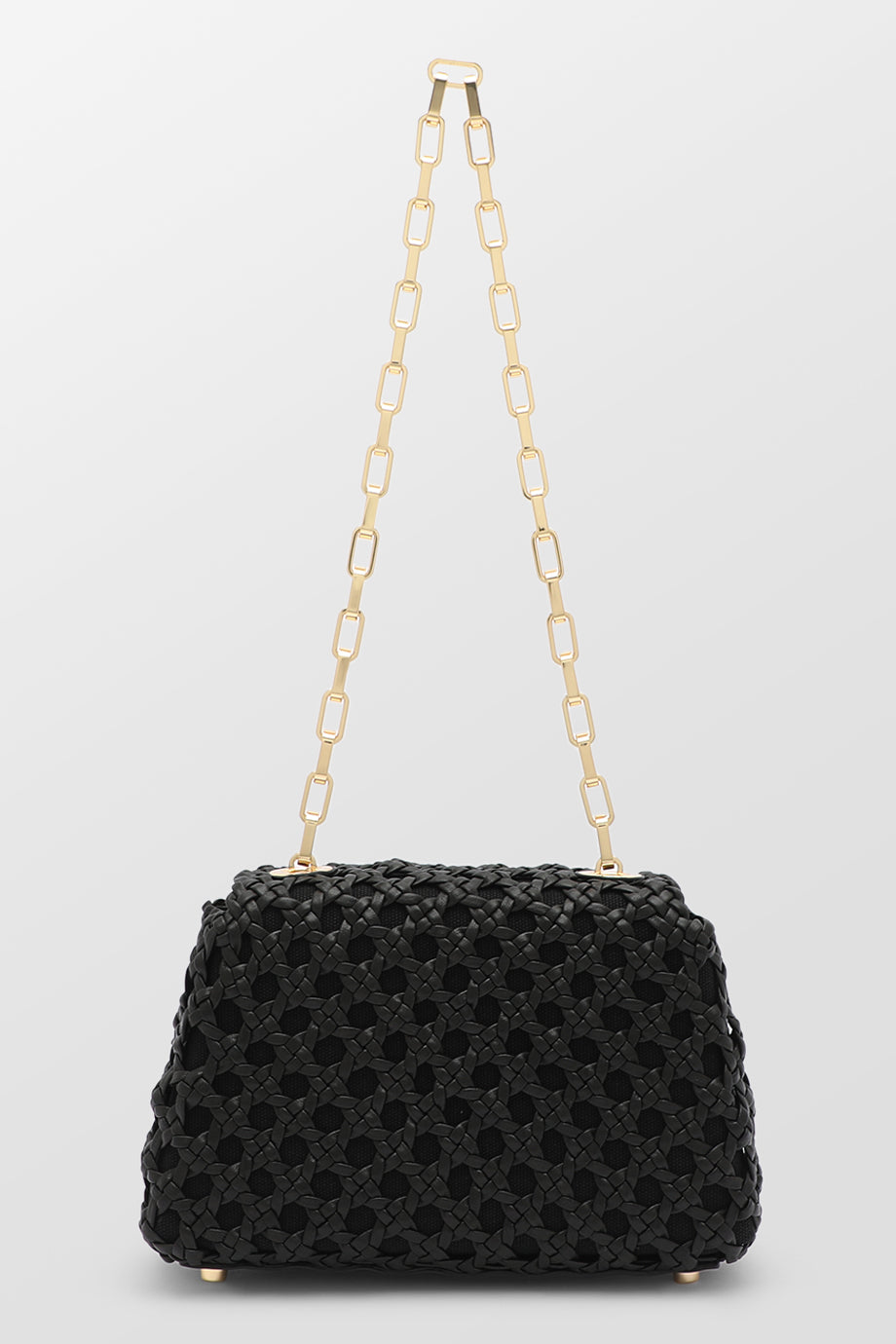 Black Woven Leather Bag