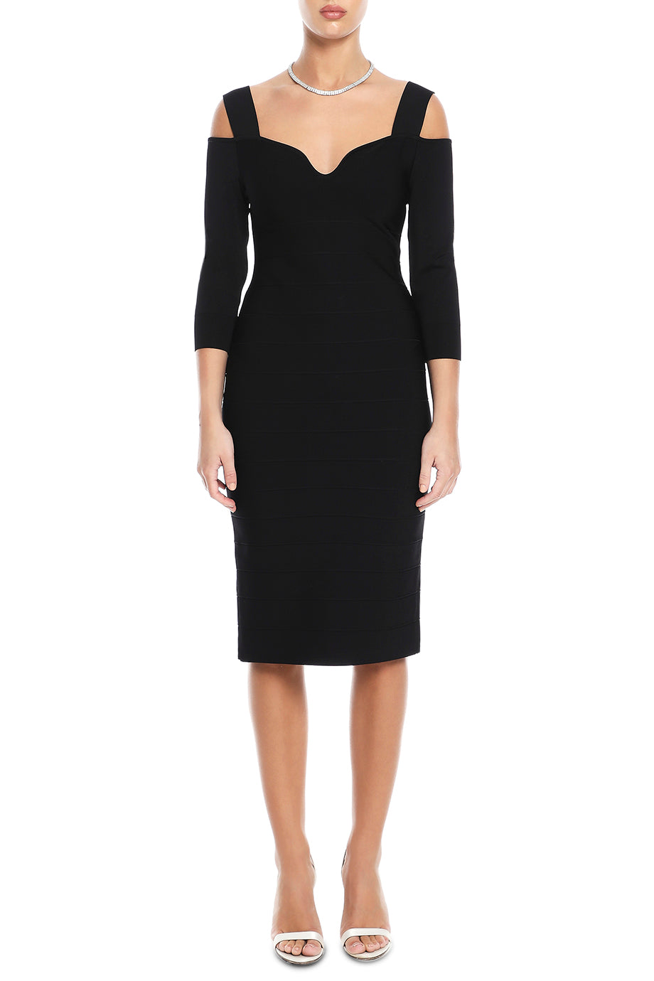 Icon Notched Bateau Midi Dress