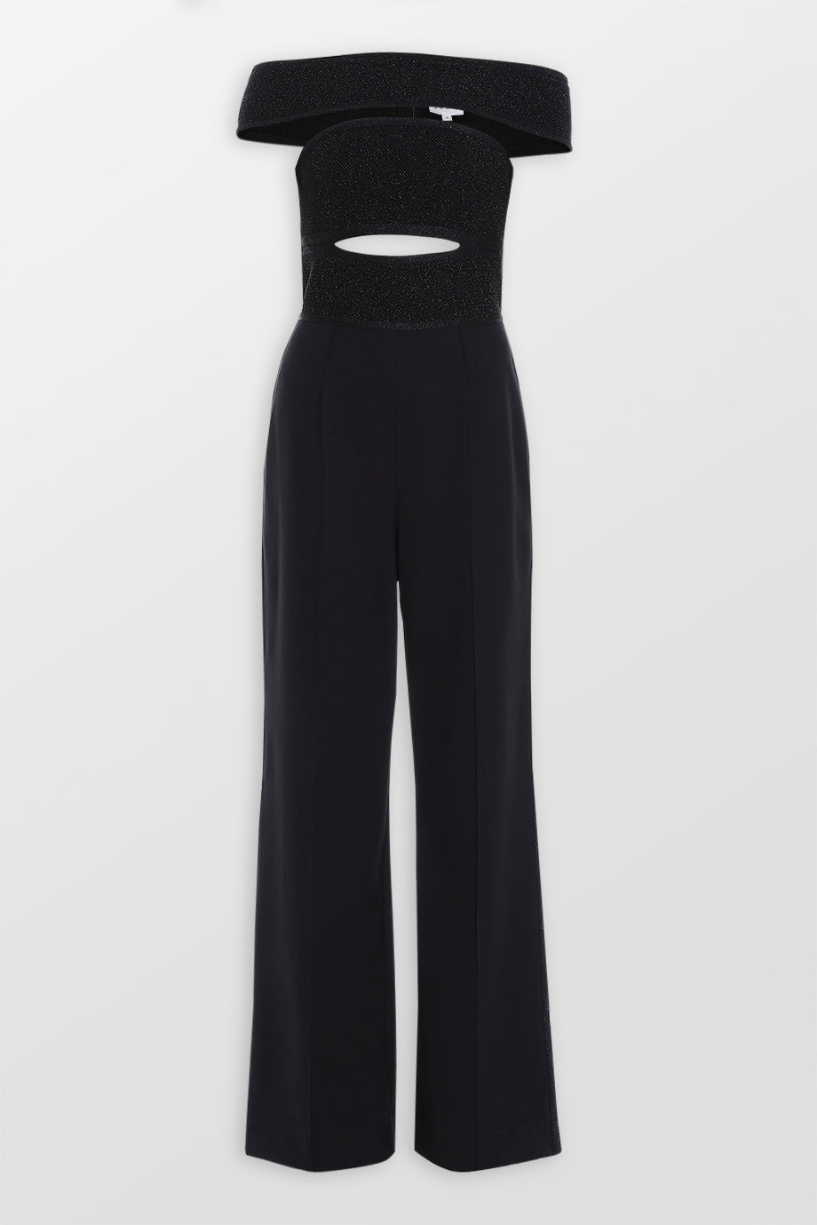 Textured Lurex Off Shoulder Jumpsuit