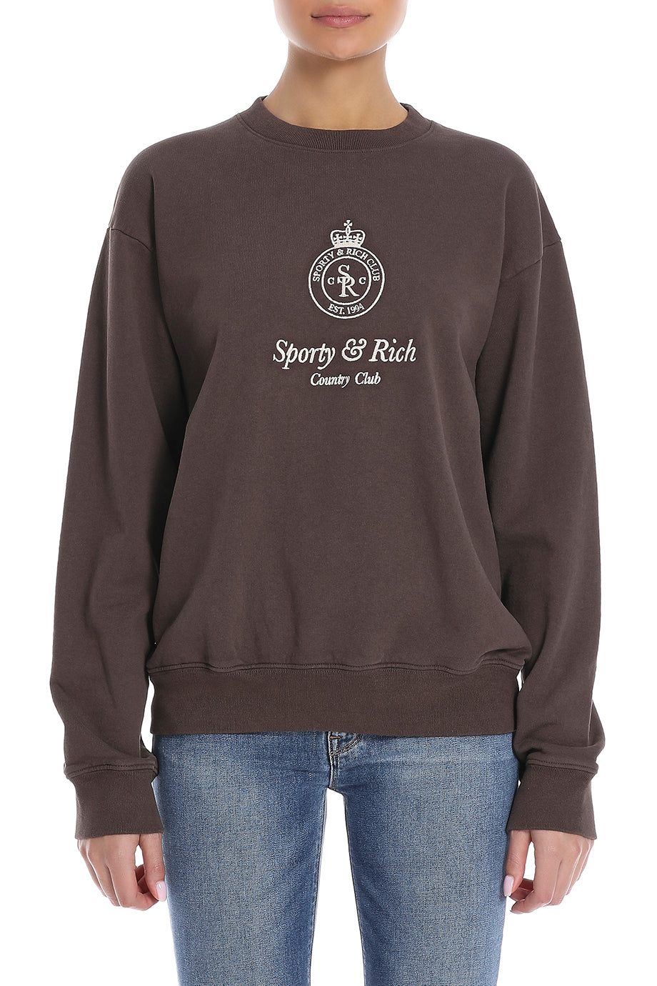 Crown Embroidered Crewneck Sweatshirt