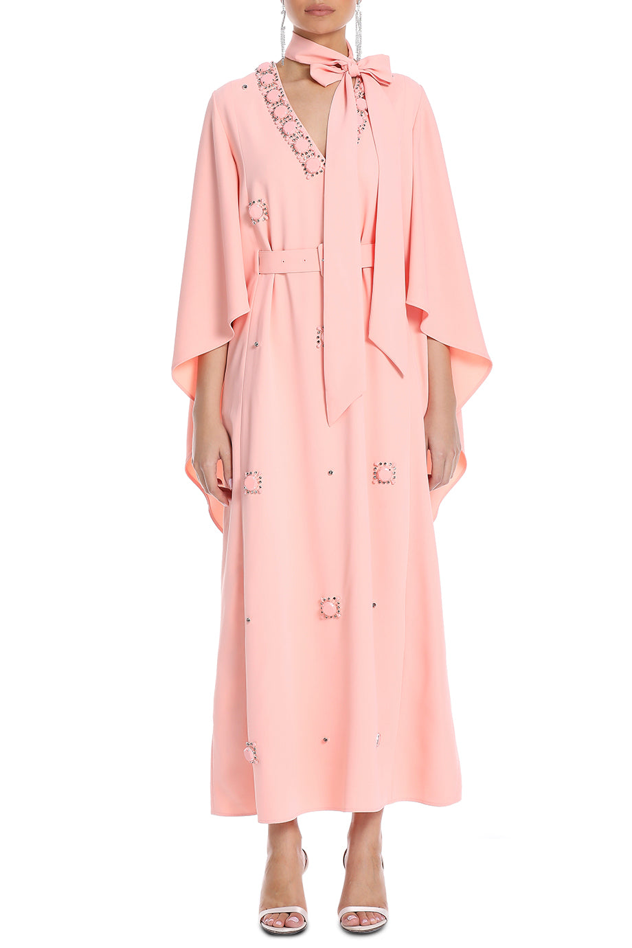 Salina Embellished Tie Neck Detail Kaftan