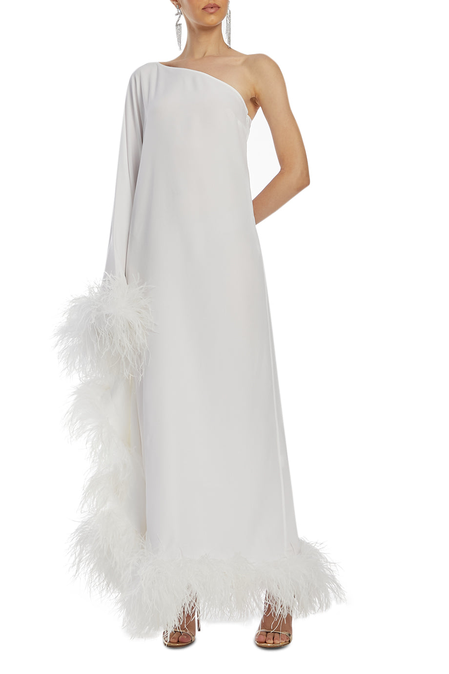 Feathered Balear Maxi Dress