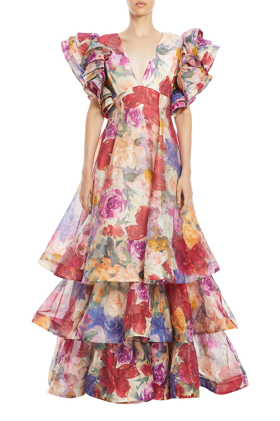 Federica Ruffled Floral Maxi Dress