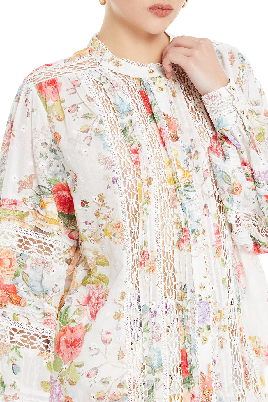 Blouson Sleeve Floral Blouse