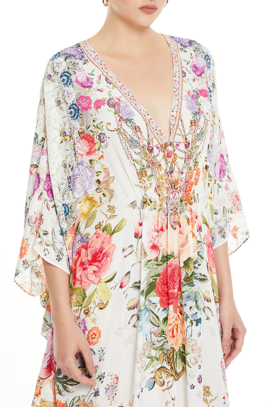 Gathered Waist Floral Kaftan