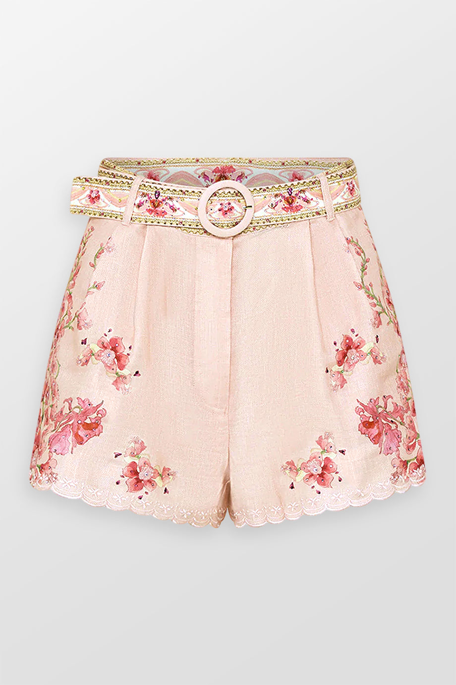 Tuck Front Floral Shorts