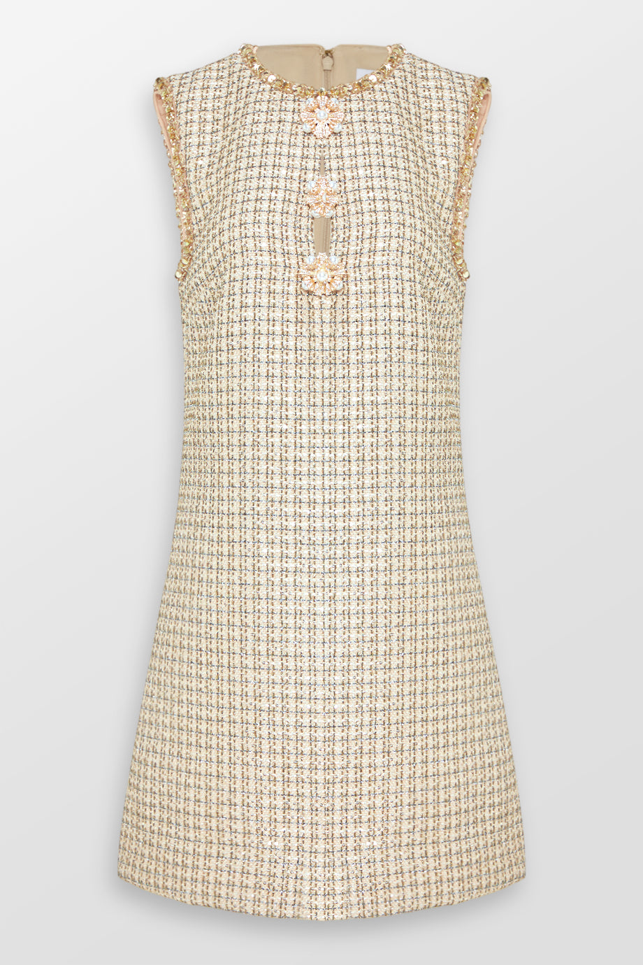 Embellished Boucle Mini Dress