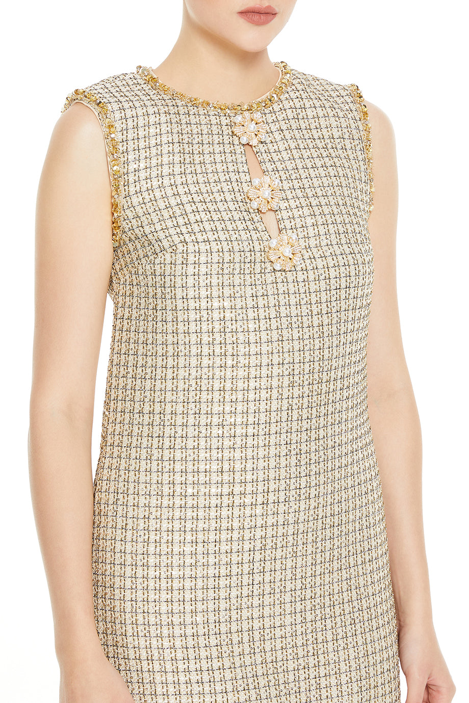 Embellished Boucle Mini Dress