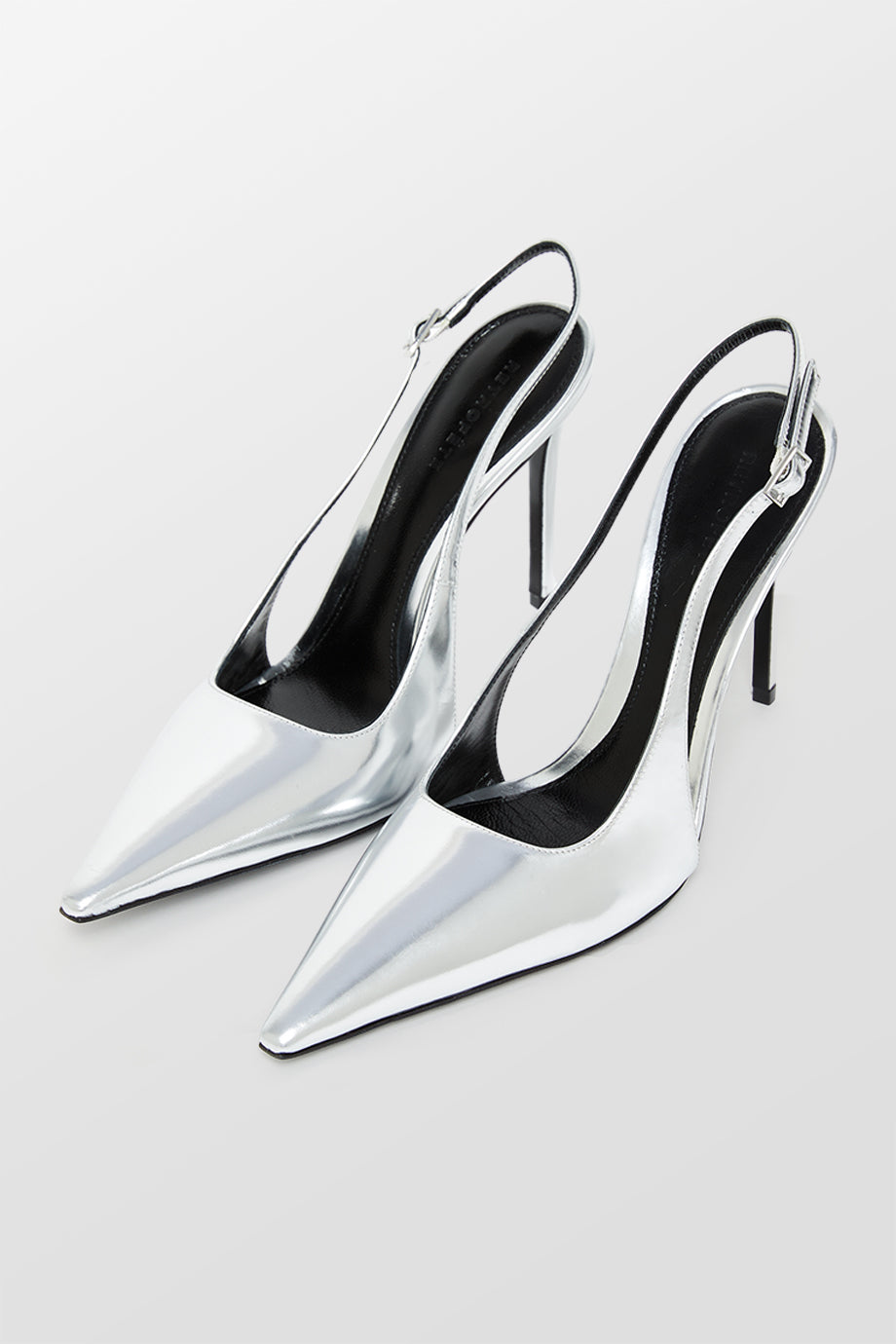 Caroline Metallic Sling Back Pointed Toe Heels