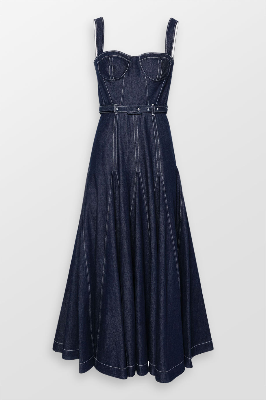 Keya Corsetted Denim Maxi Dress