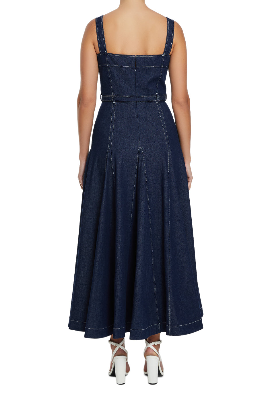 Keya Corsetted Denim Maxi Dress