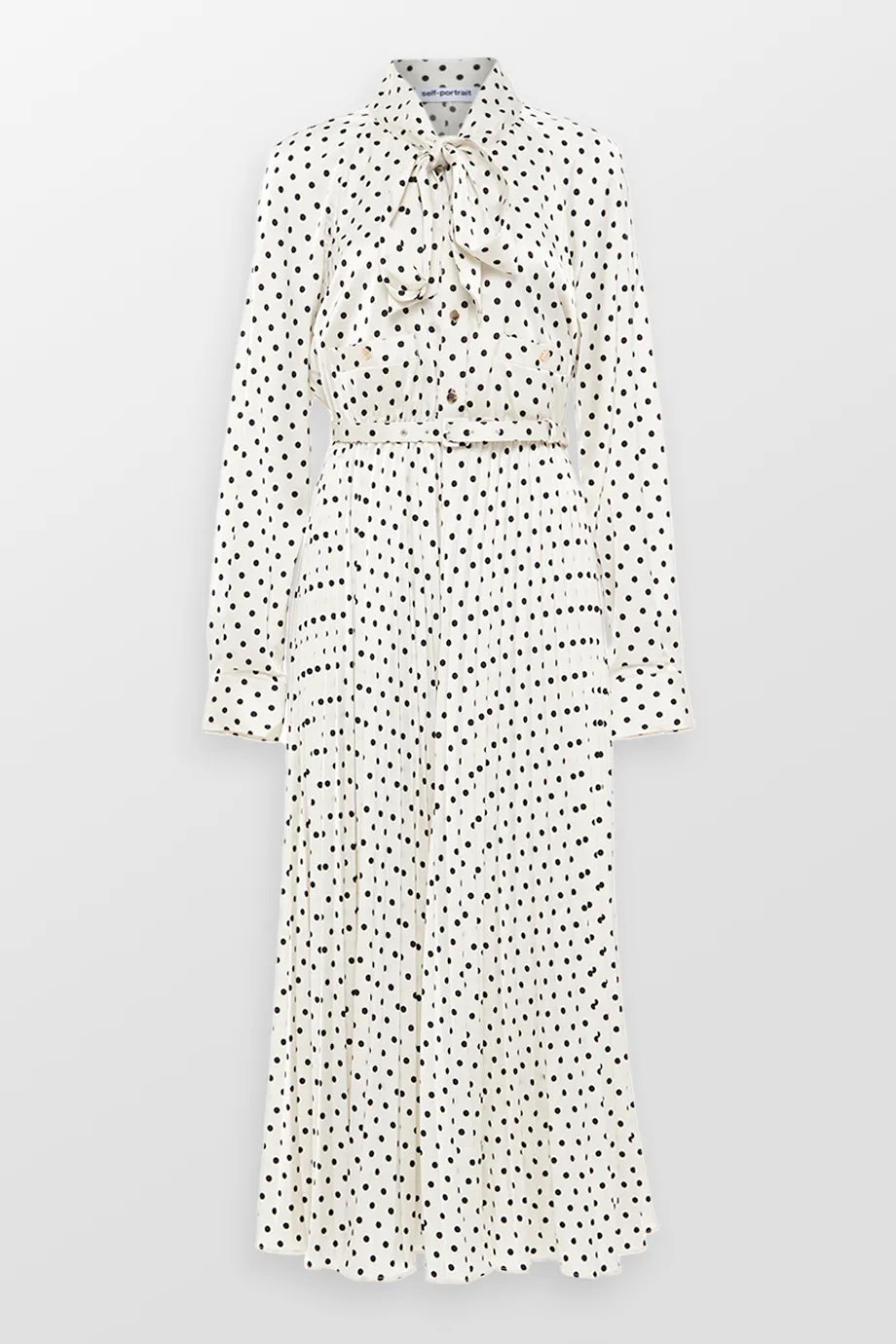 Polka Dot Satin Midi Dress