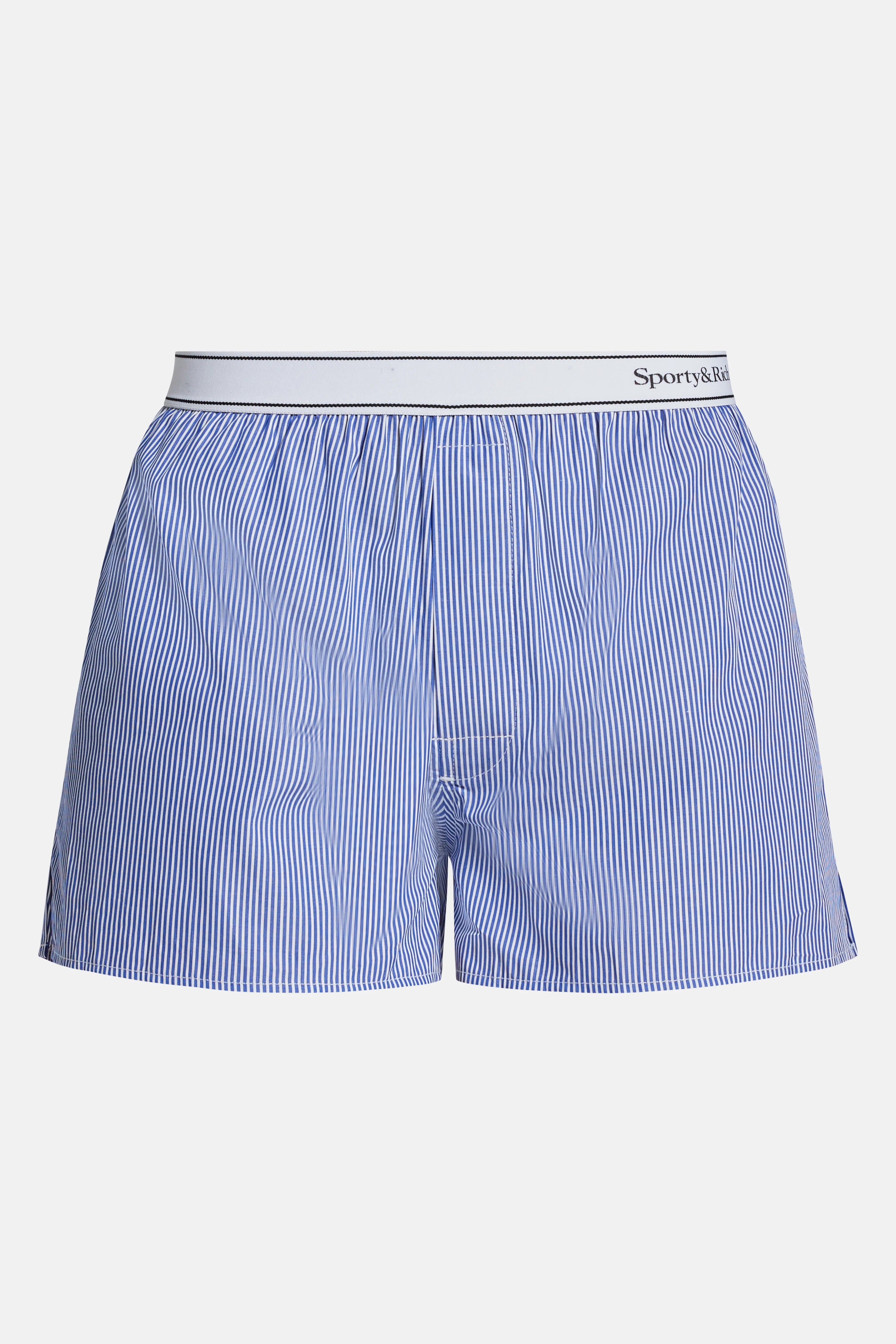 Serif Logo Cotton Boxer Shorts in Blue and White