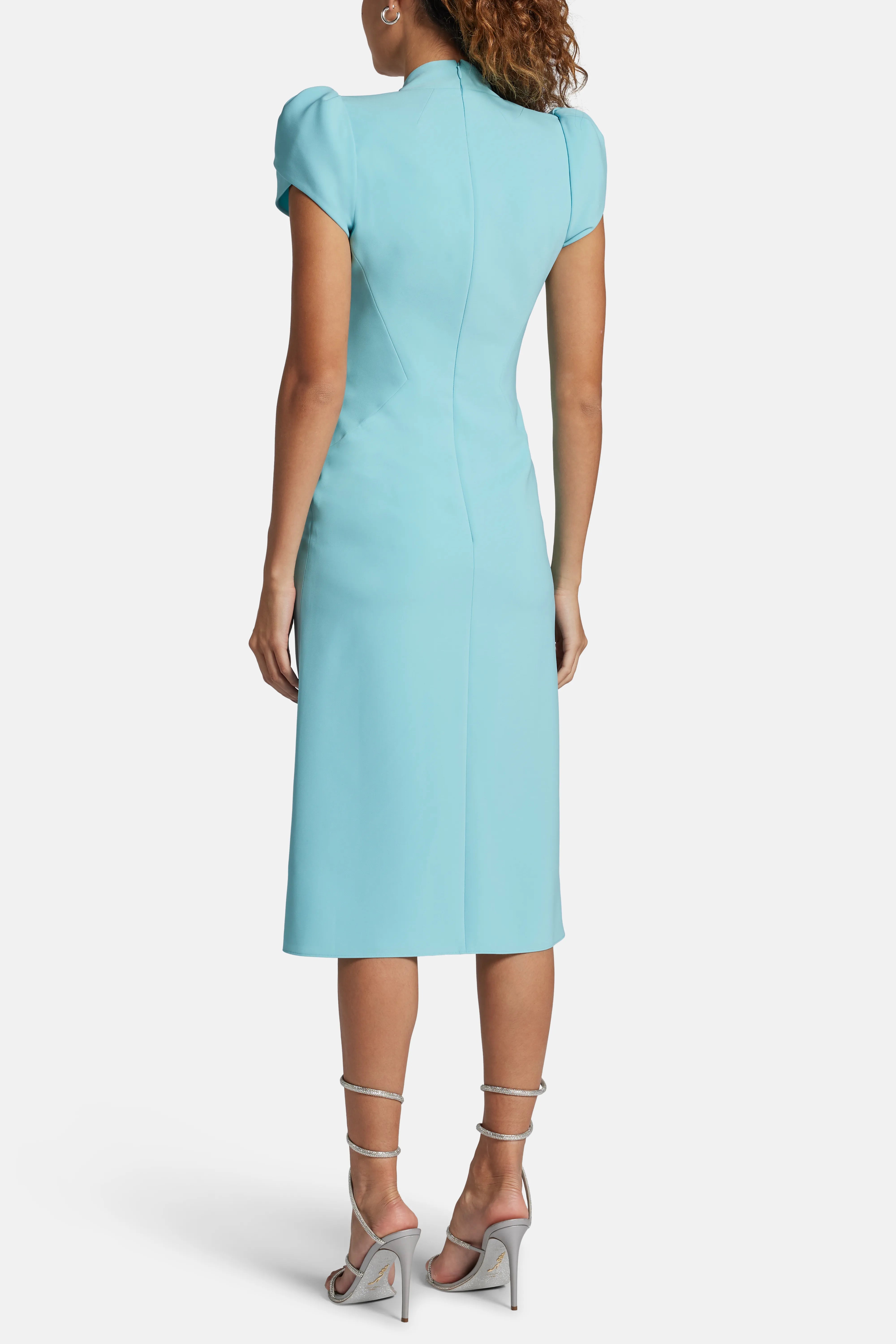 Freya Embellished Cocktail Midi Dress in Blue