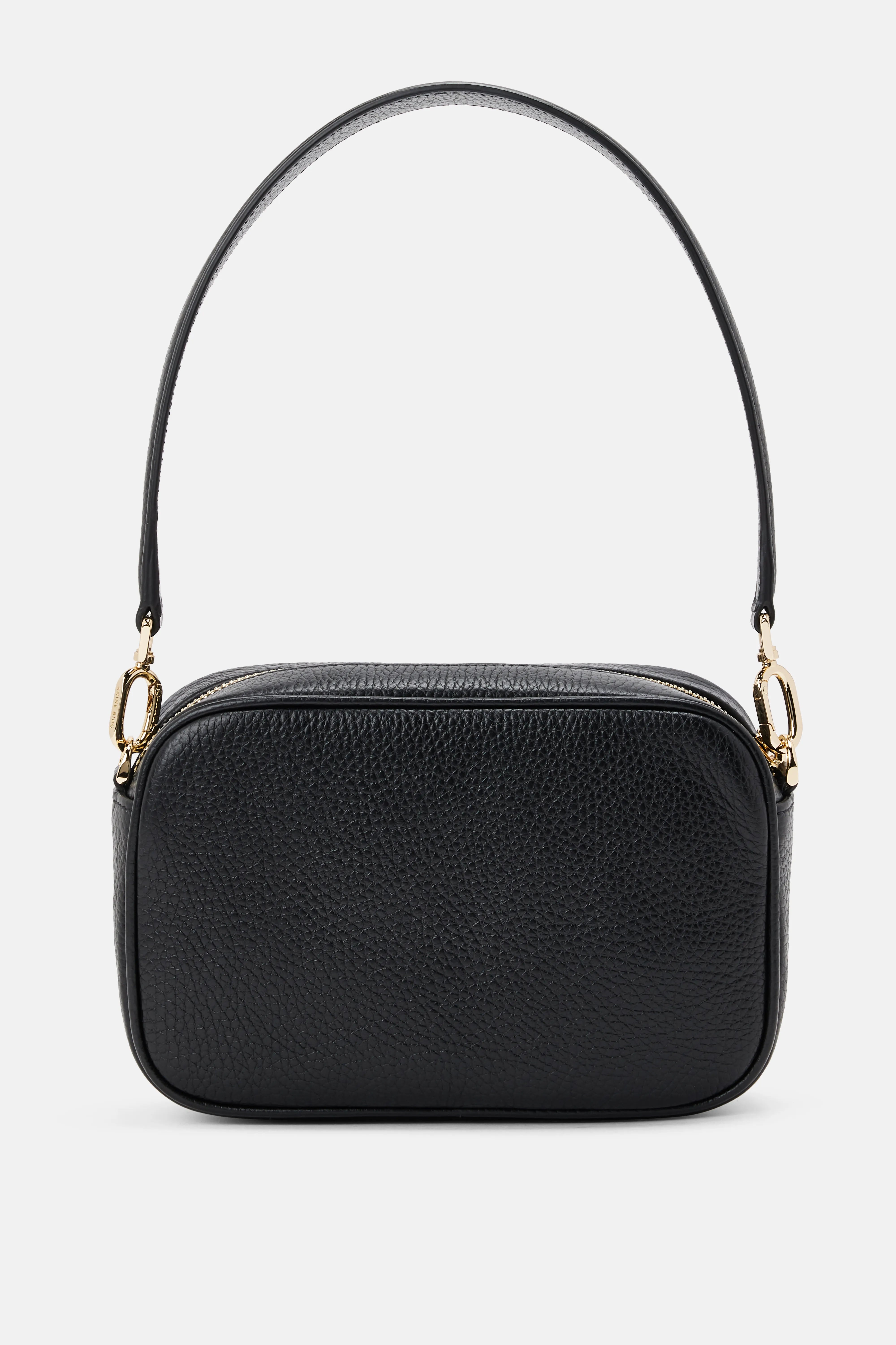 Lili Pebbled Shoulder Bag in Black