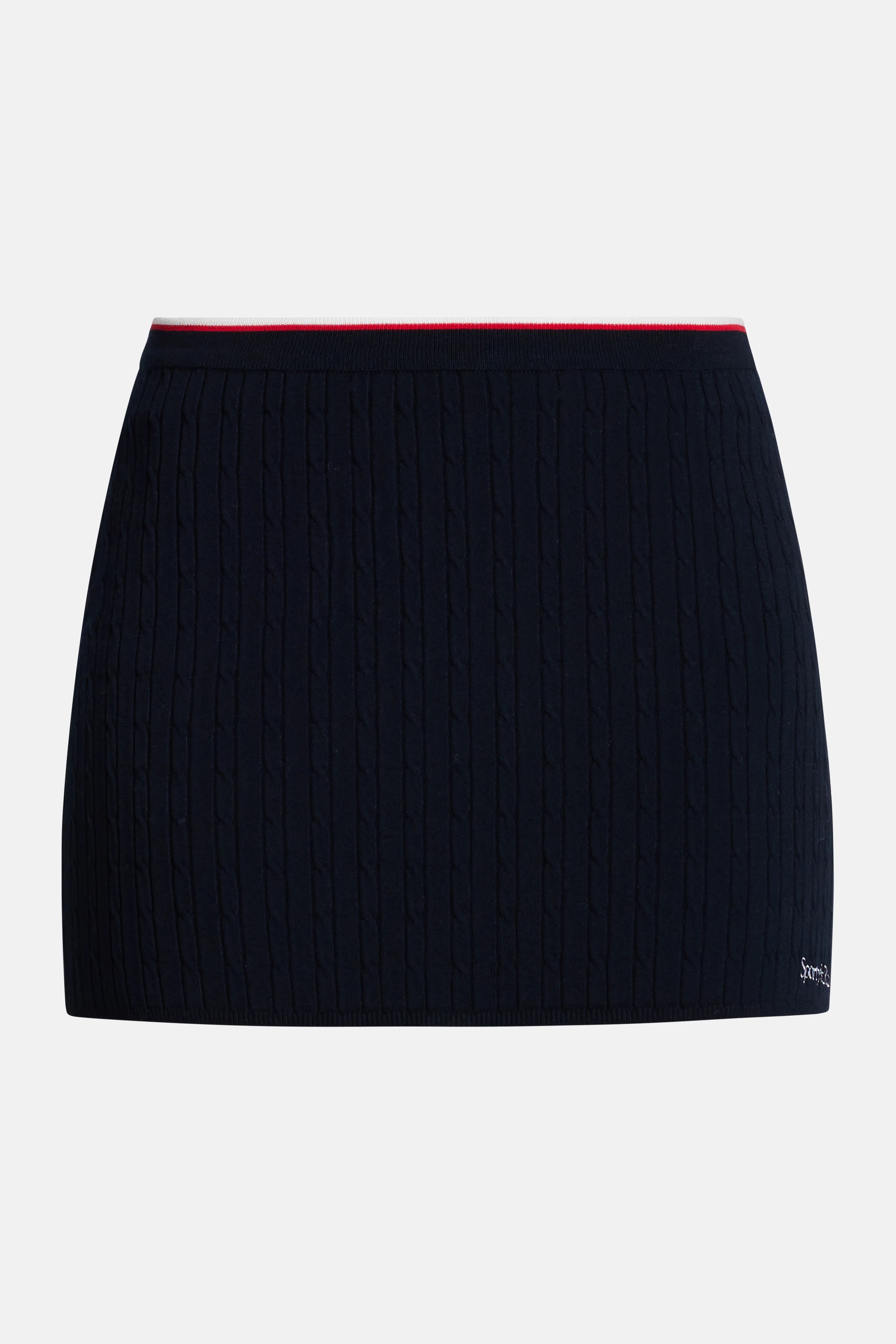 Serif Logo Cable Mini Skirt in Blue