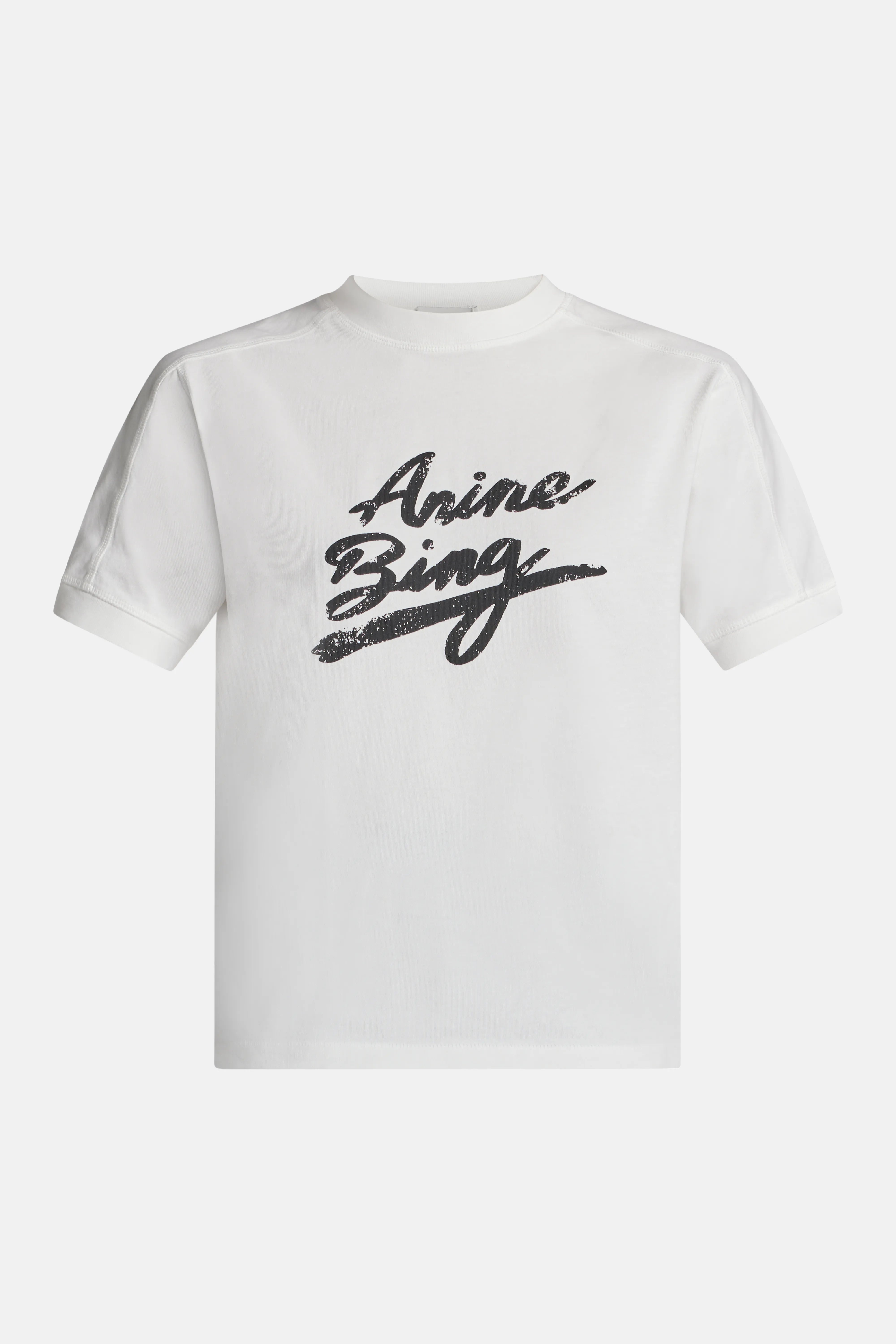 Jaylin Signature Logo Cotton Round Neck T-shirt in White