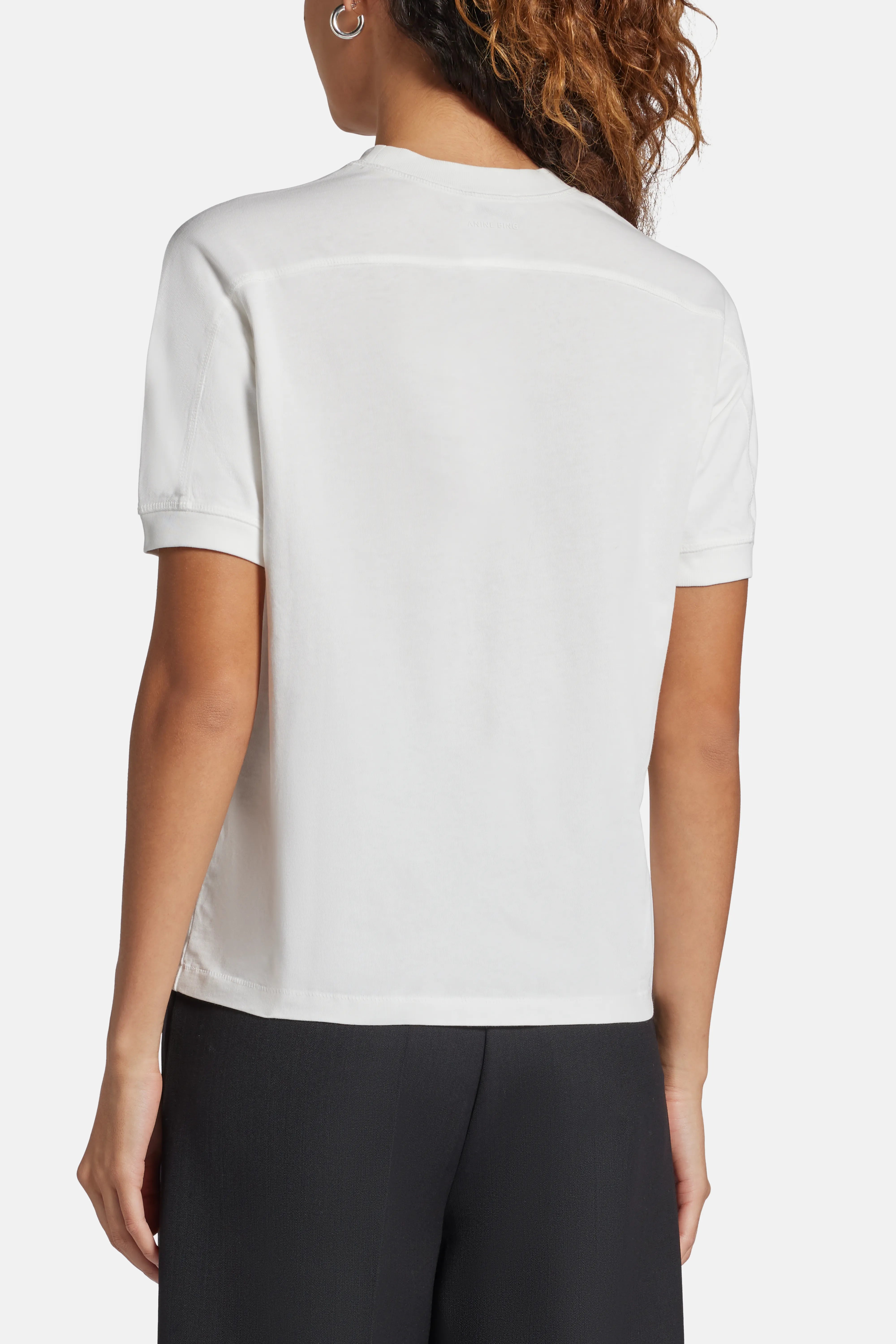 Jaylin Signature Logo Cotton Round Neck T-shirt in White