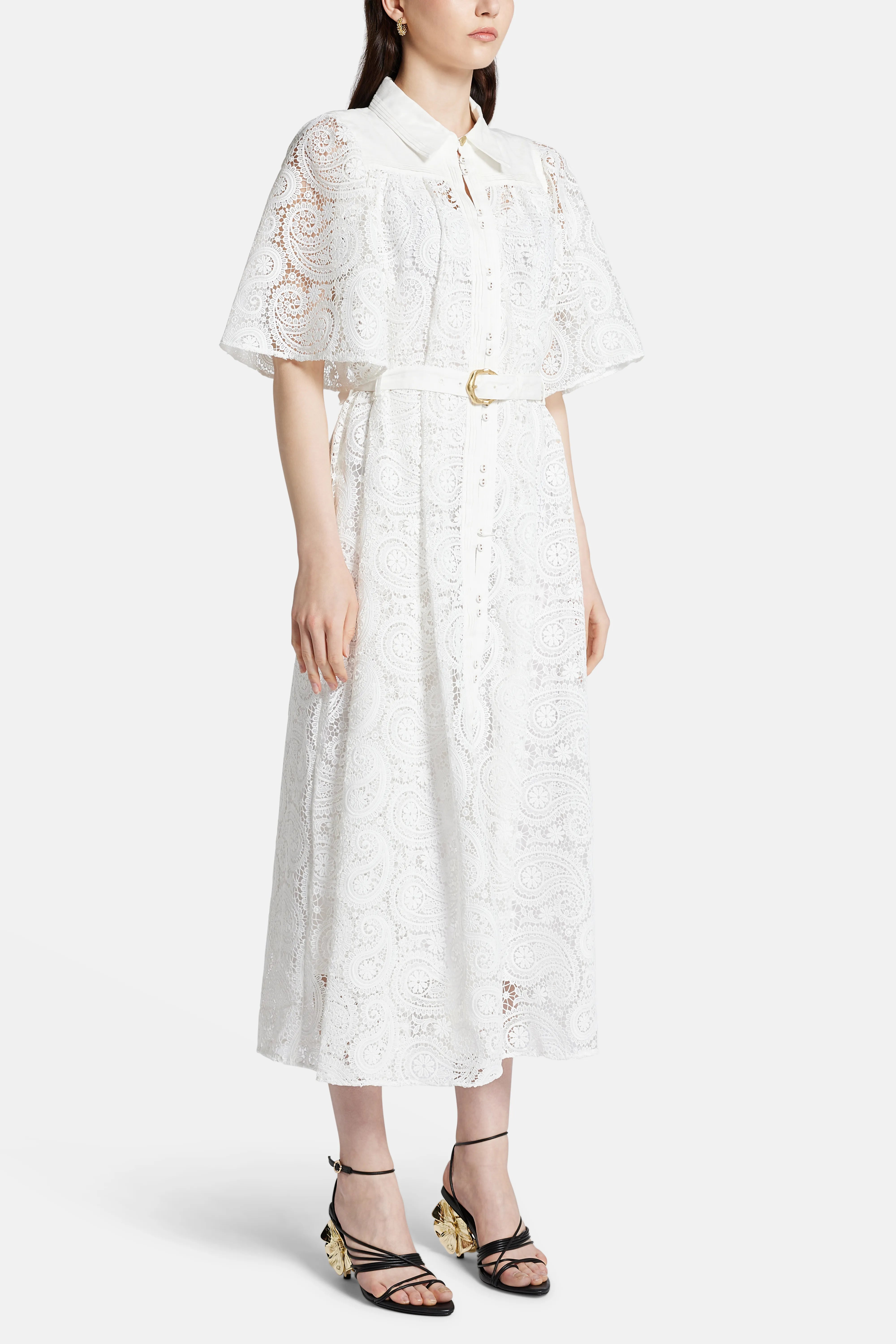 Laicey Paisley Midi Dress in White