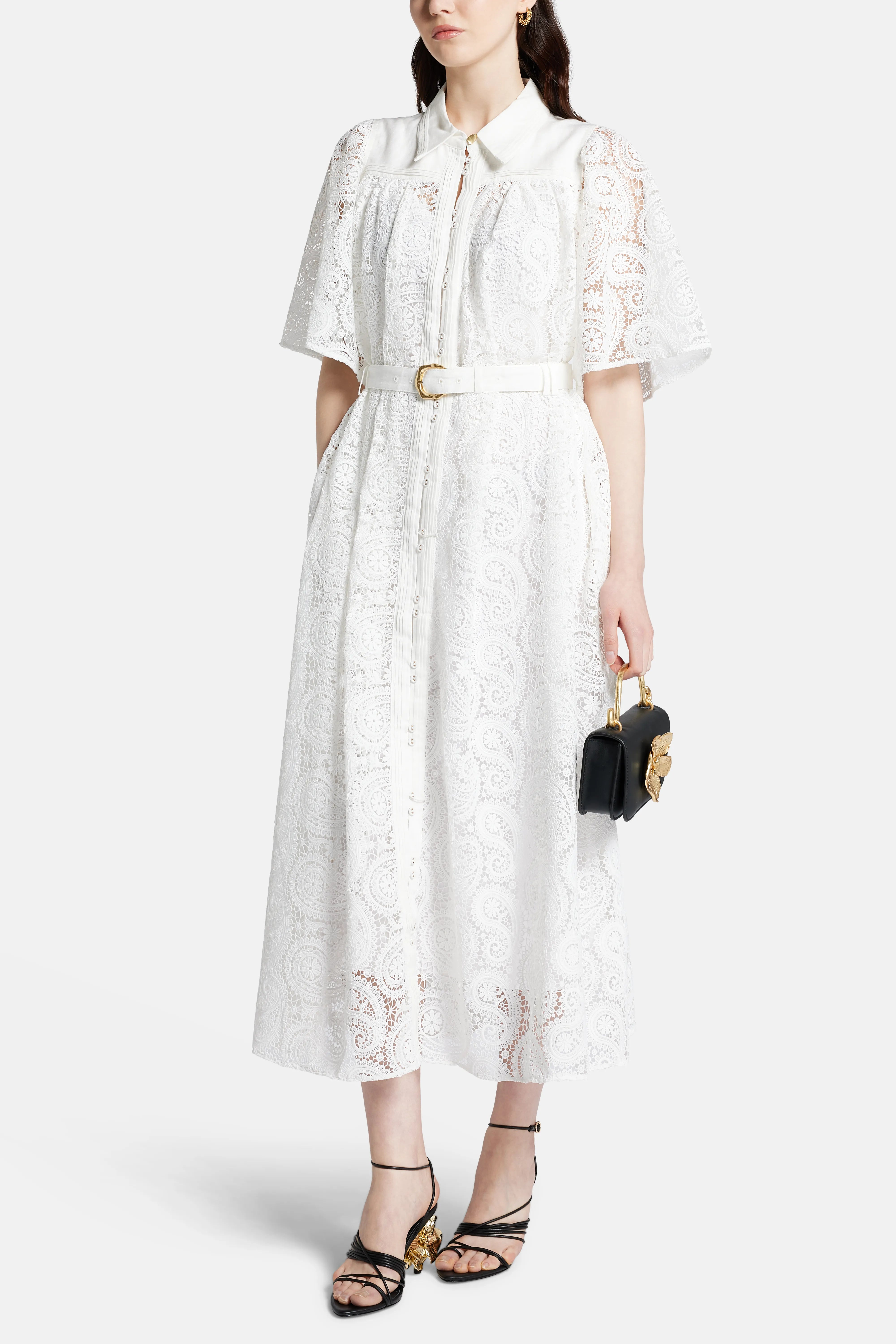 Laicey Paisley Midi Dress in White