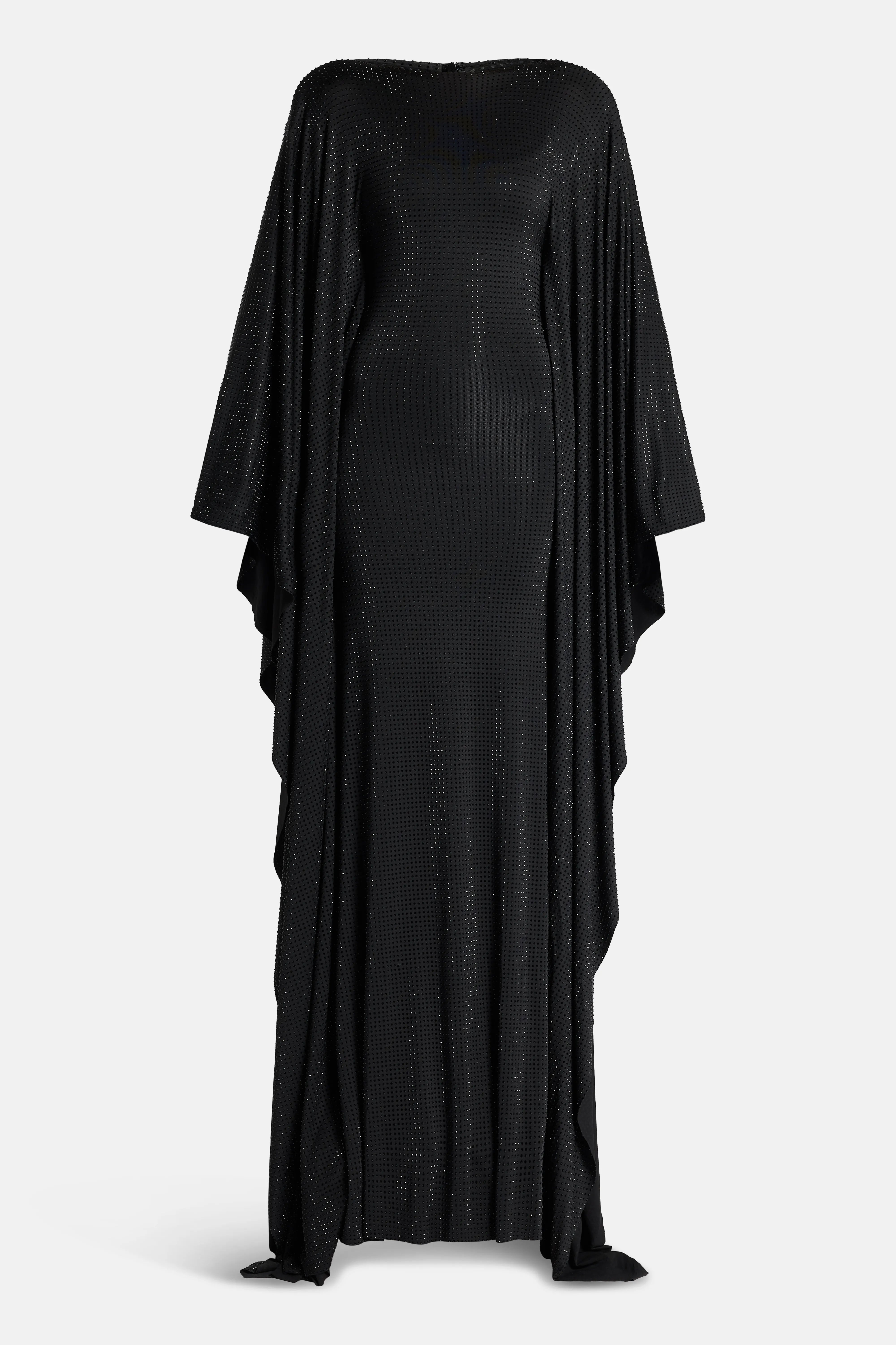 Crystals Studded Kaftan in Black