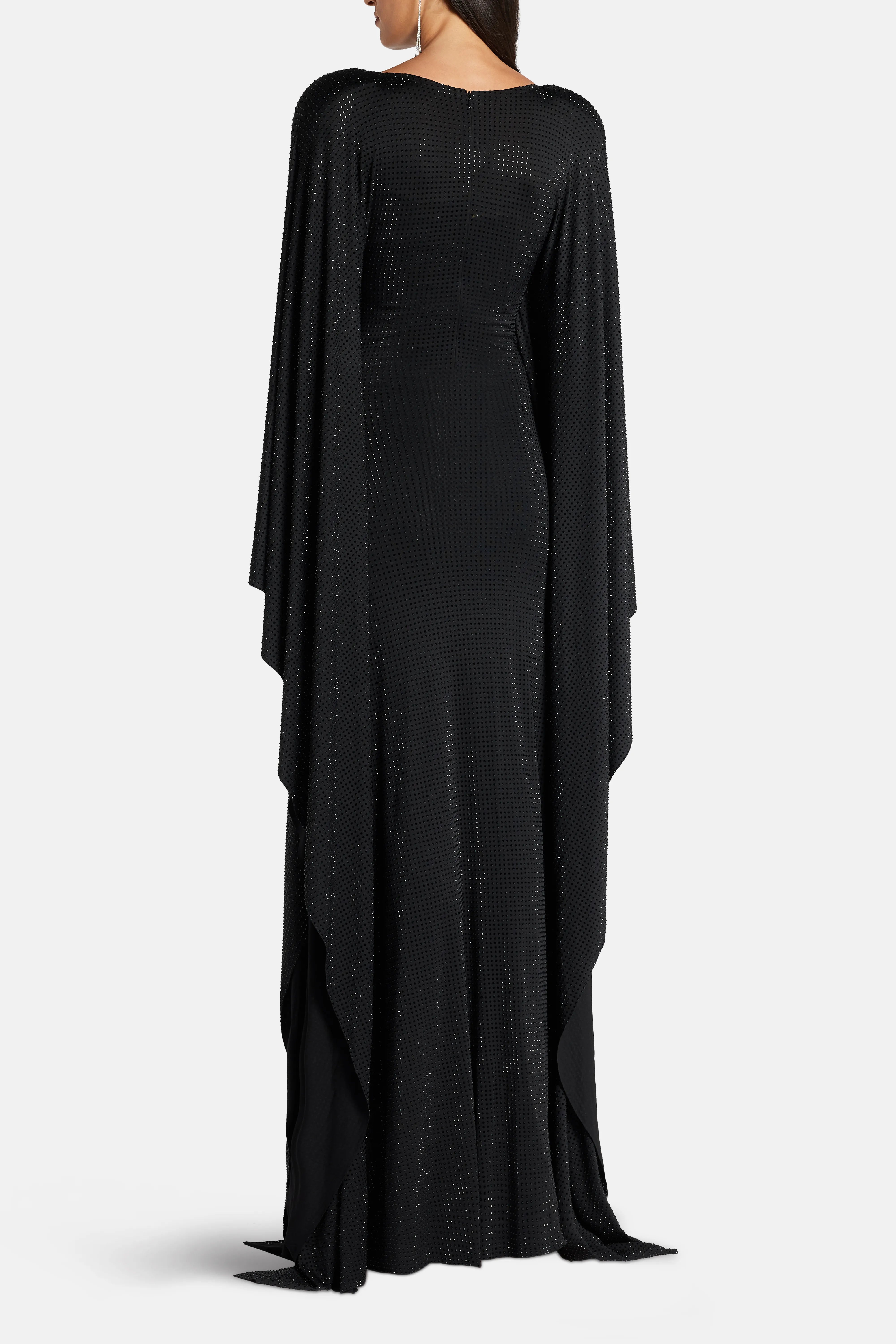 Crystals Studded Kaftan in Black