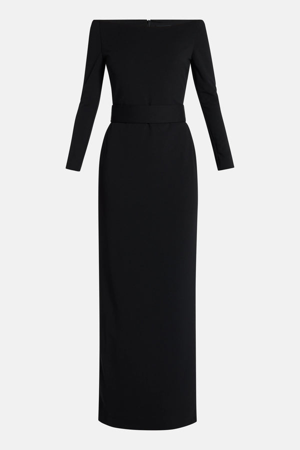 Sabina Off Shoulder Maxi Dress in Black