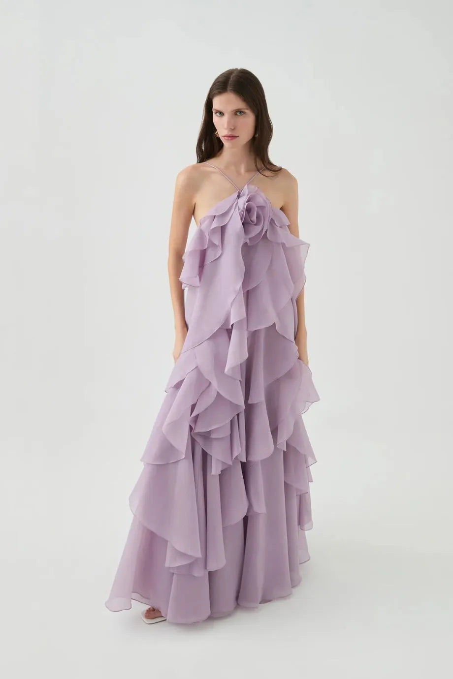 Pandorea Layered Sleeveless Maxi Dress in Purple