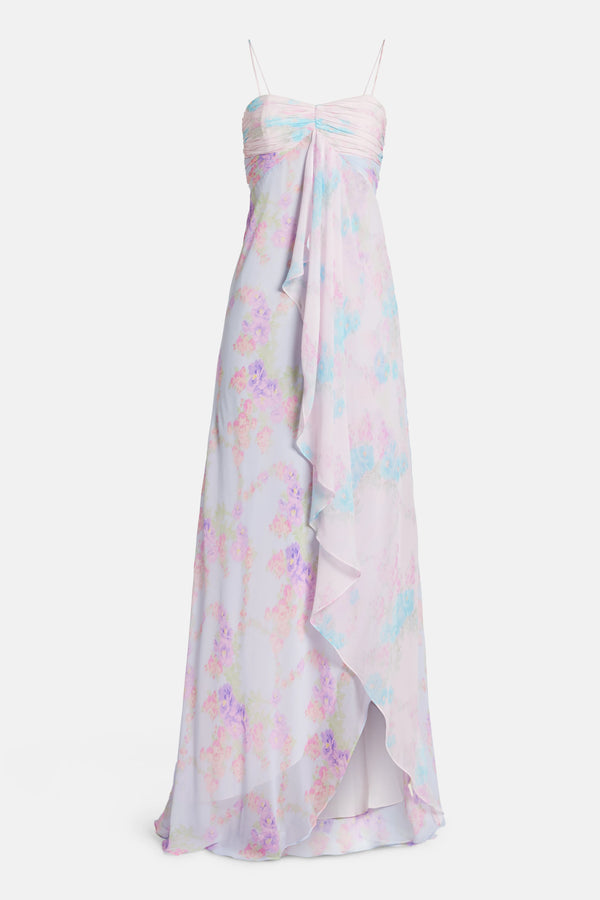 Miu Floral Sleeveless Maxi Dress in Pink
