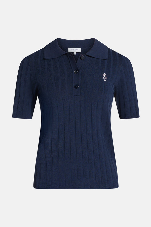 SRC Ribbed Polo T-Shirt in Blue