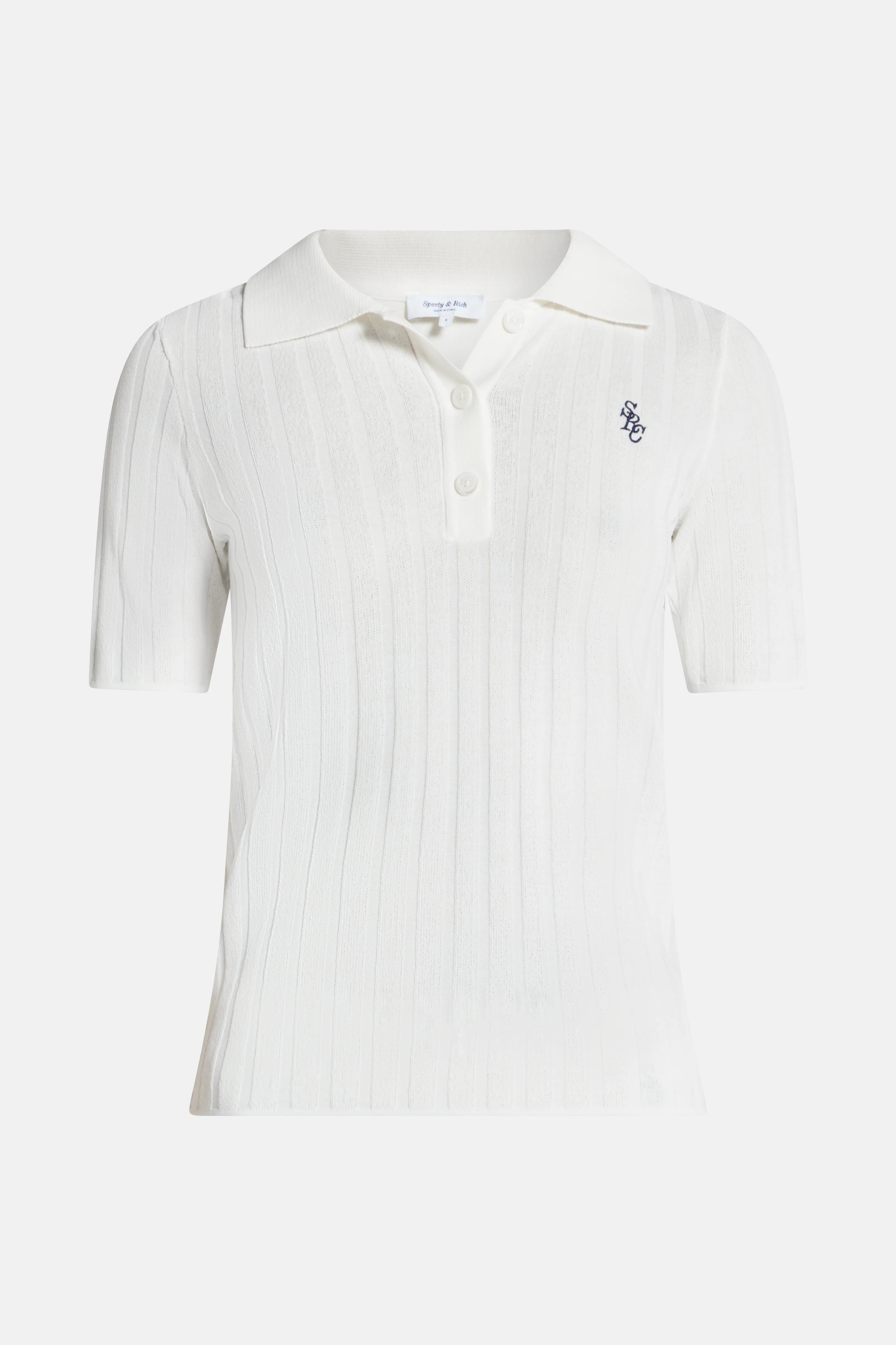 SRC Ribbed Polo T-Shirt in Beige