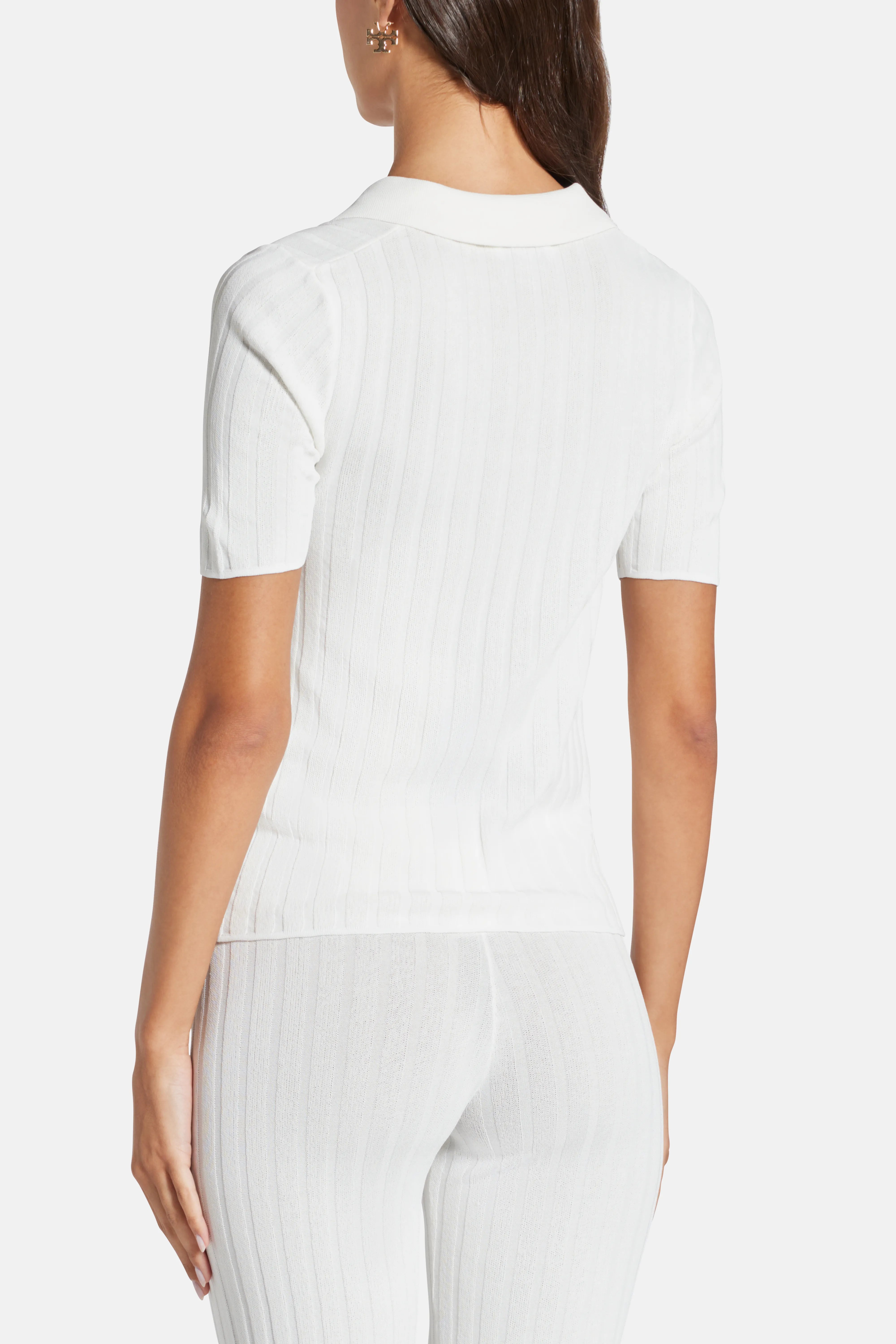 SRC Ribbed Polo T-Shirt in Beige