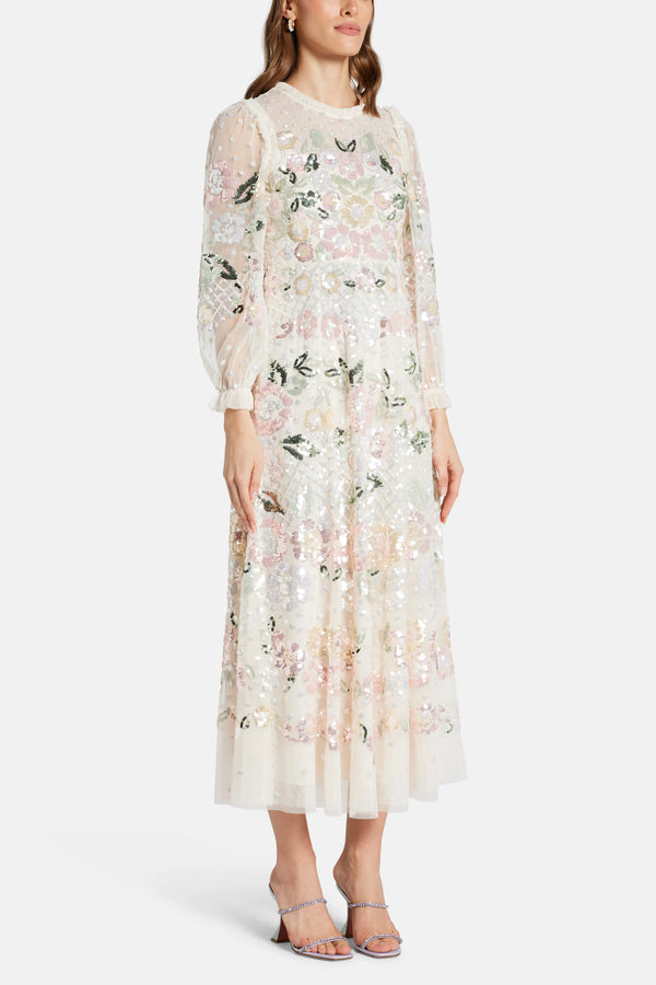 Rosalie Evening Dress in Cream