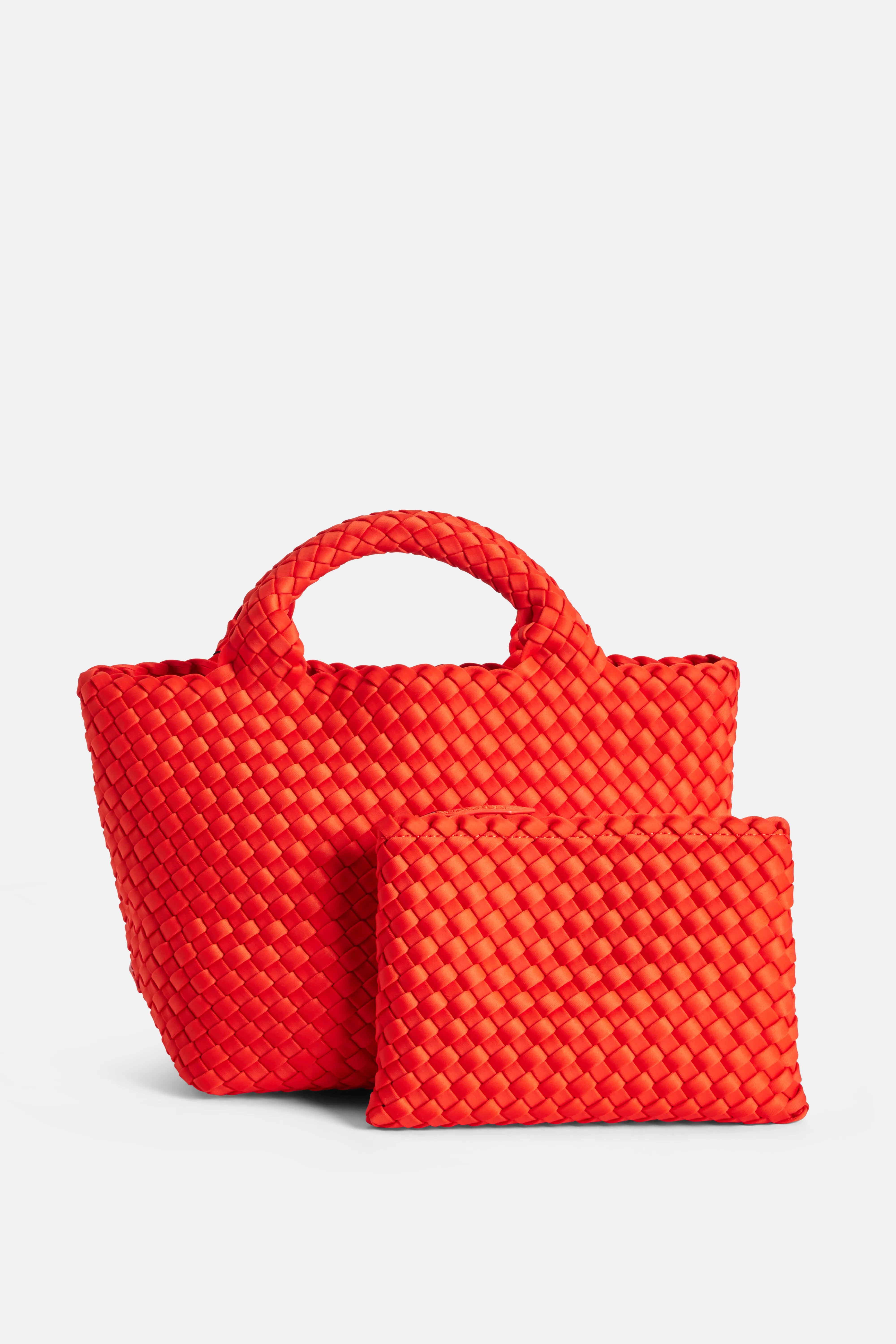 St Barths Small Tote Bag with Crossbody Strap in Red