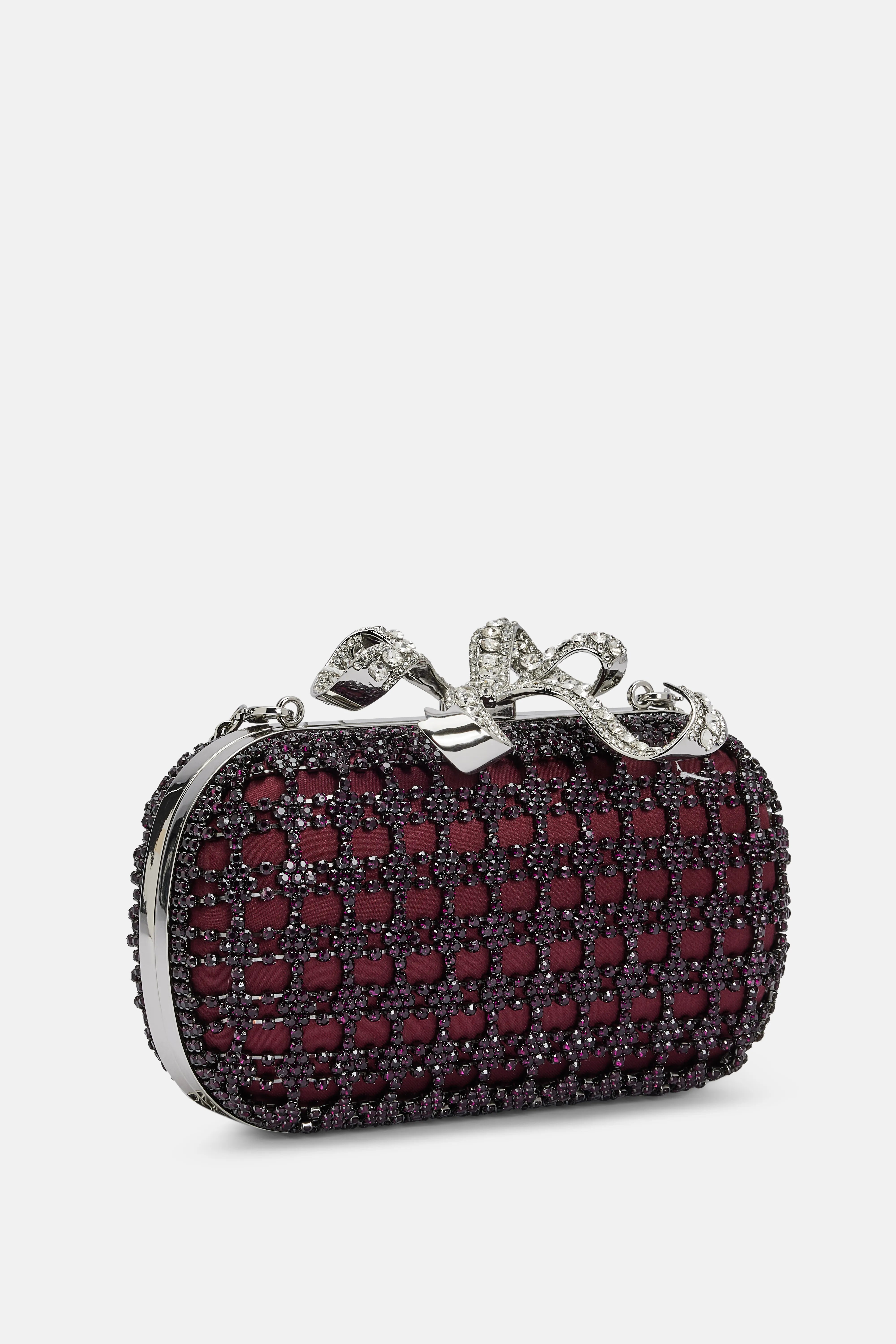 Chainmail Clutch Bag in Burgundy