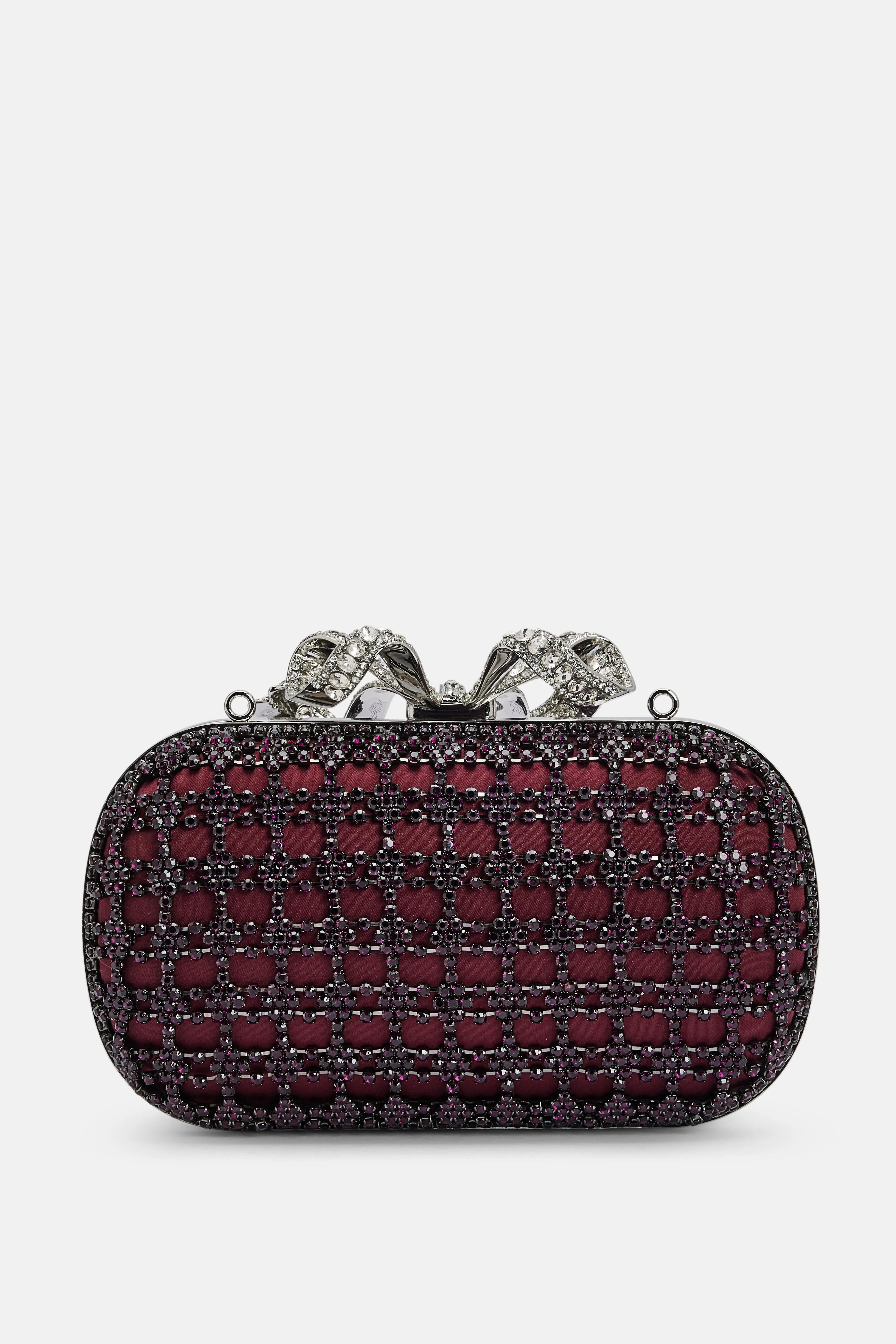 Chainmail Clutch Bag in Burgundy